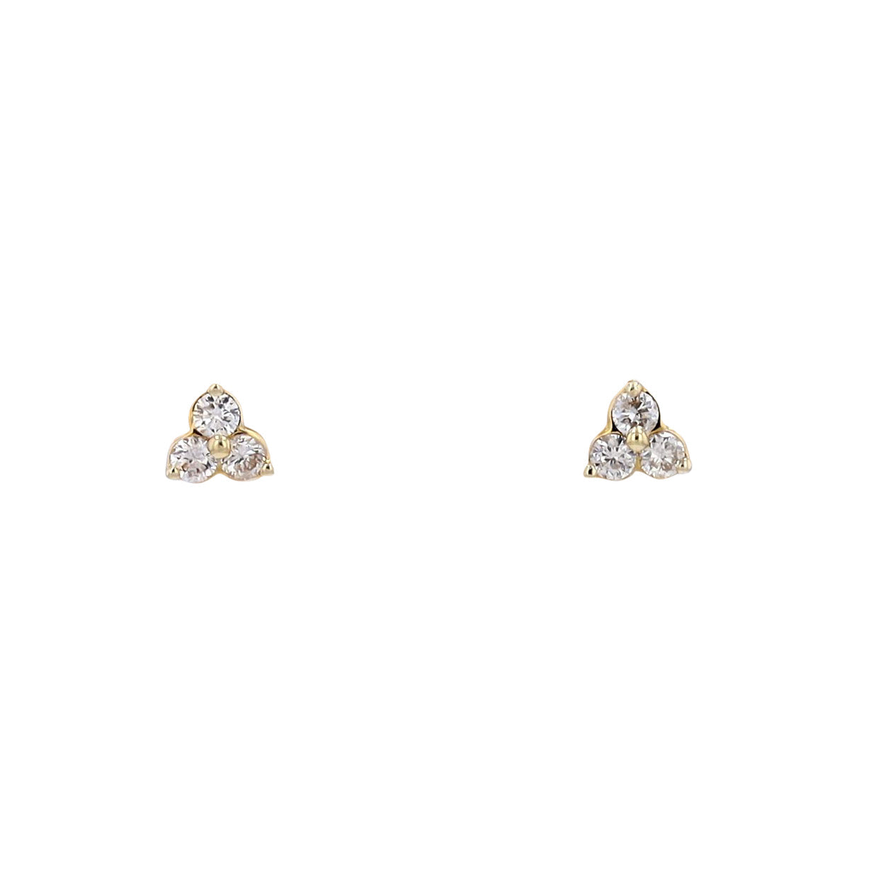 14K Three Stone Diamond Studs <p><strong>More Colors Available</p></strong>