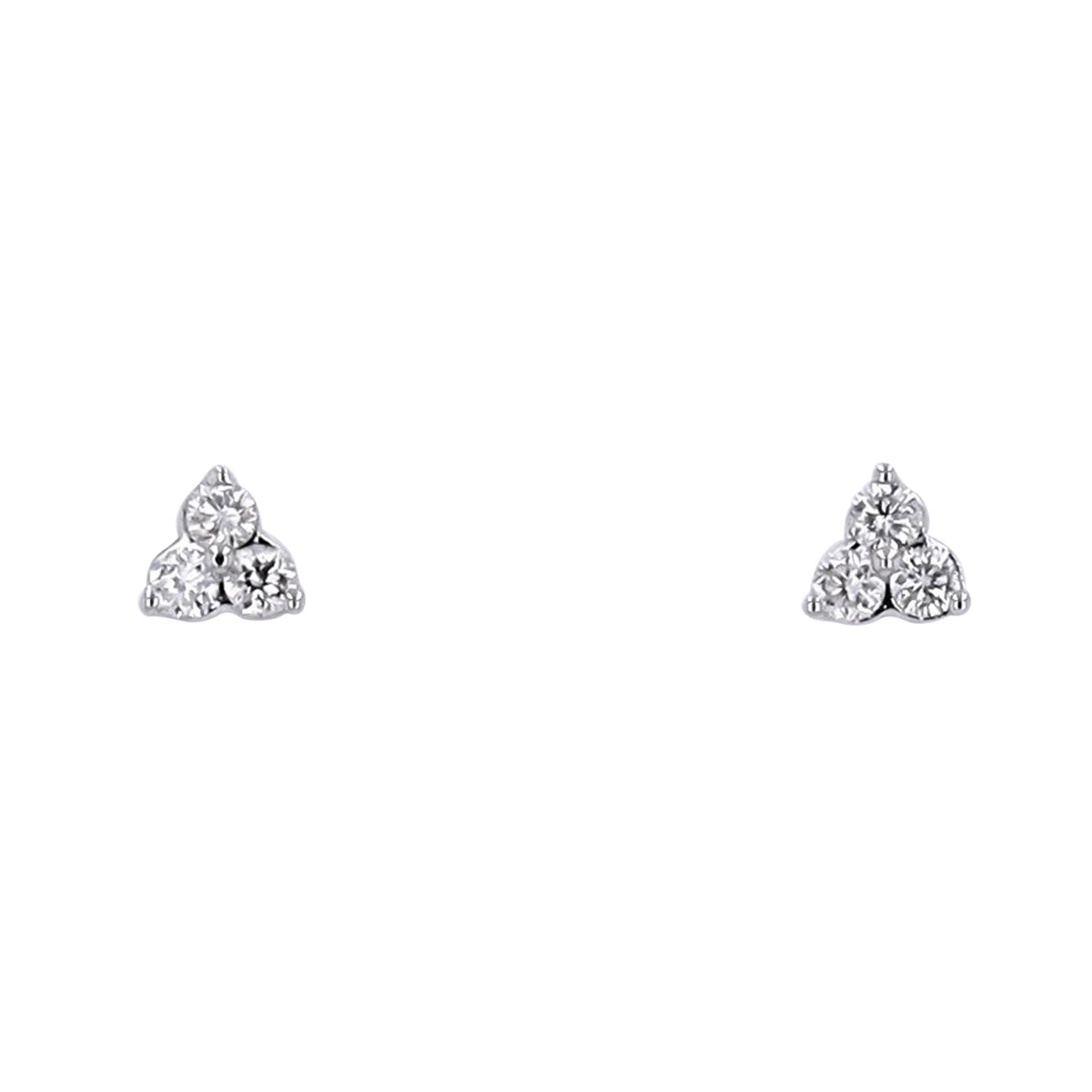14K Three Stone Diamond Studs <p><strong>More Colors Available</p></strong>