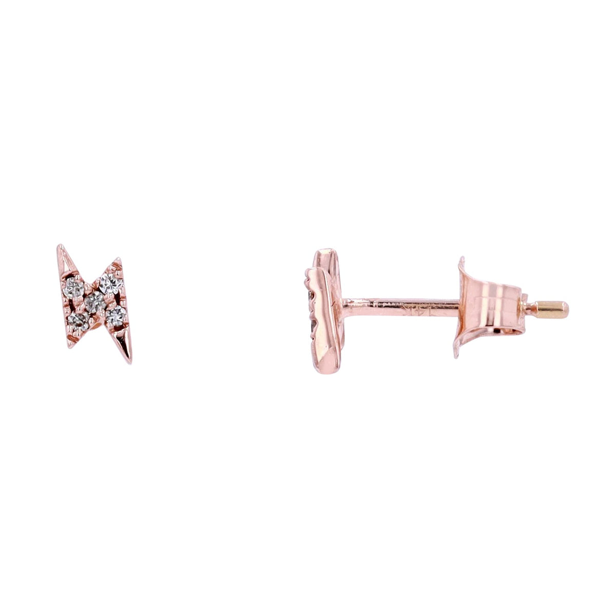 14K Diamond Lightning Bolt Studs<p><strong>More Colors Available</p></strong>