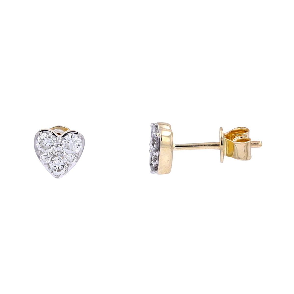 14K Diamond Heart Studs<p><strong>More Colors Available</p></strong>