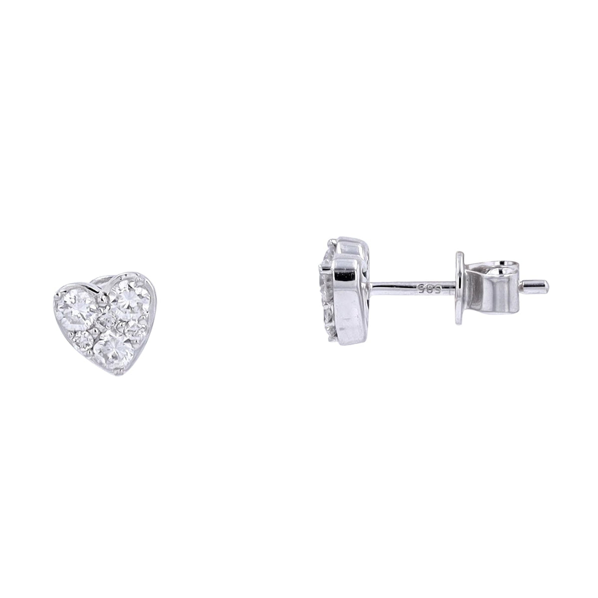 14K Diamond Heart Studs<p><strong>More Colors Available</p></strong>