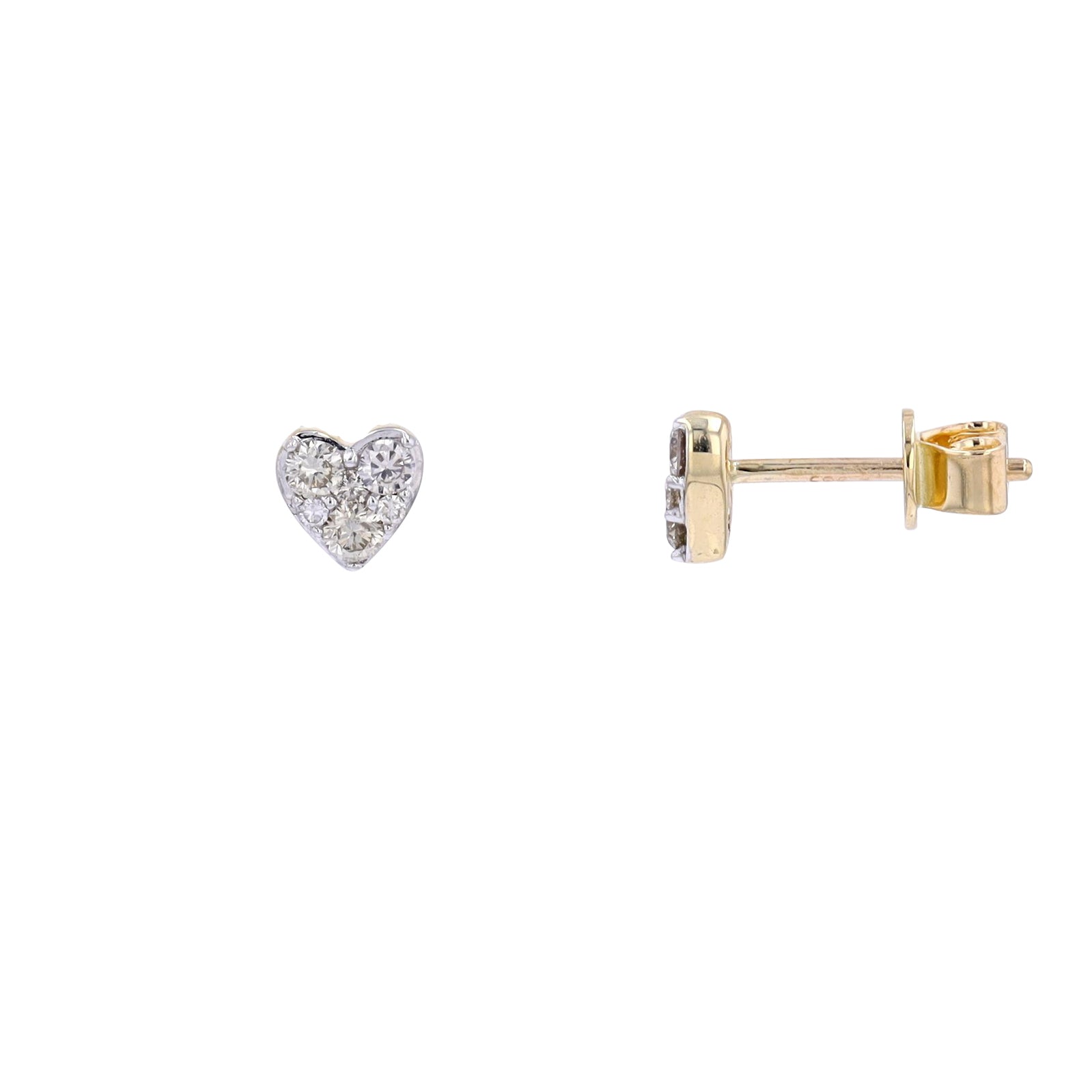 14K Diamond Heart Studs<p><strong>More Colors Available</p></strong>