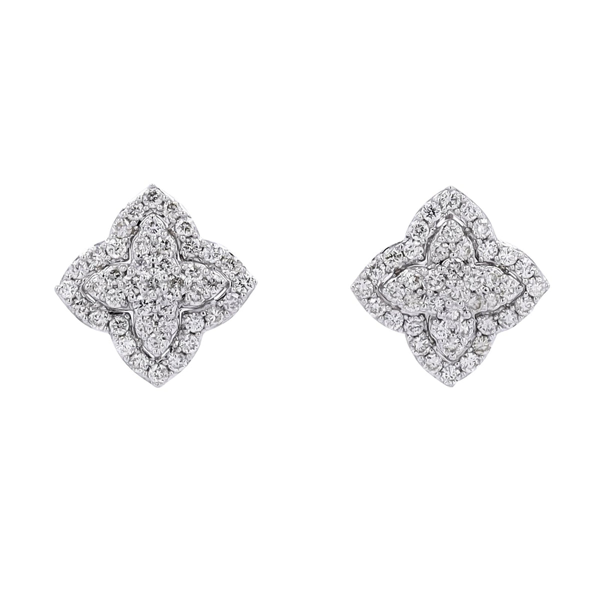 14K WG 0.56 CTW Diamond Cluster Studs