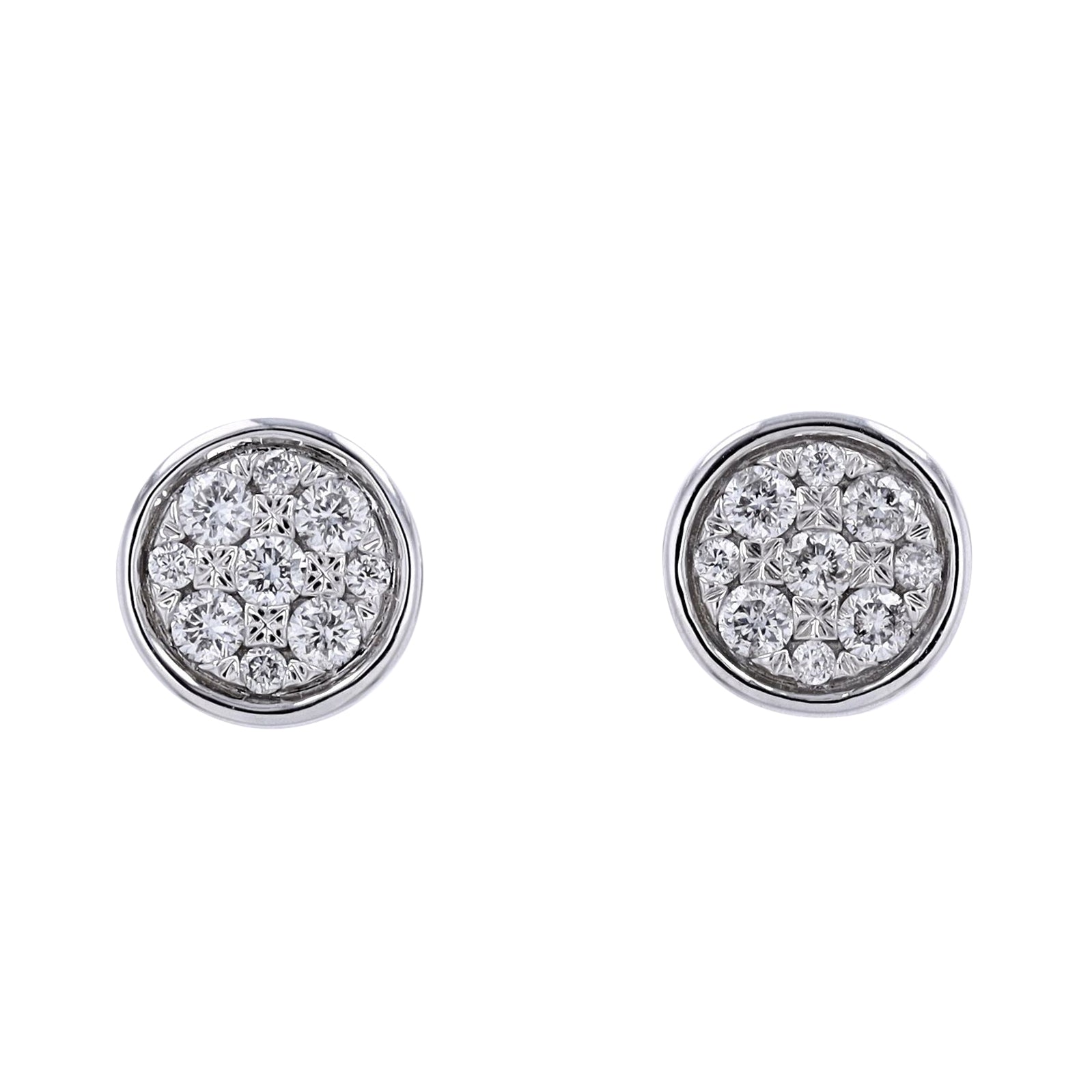 10K WG 1/2 CTW Diamond Circle Cluster Studs