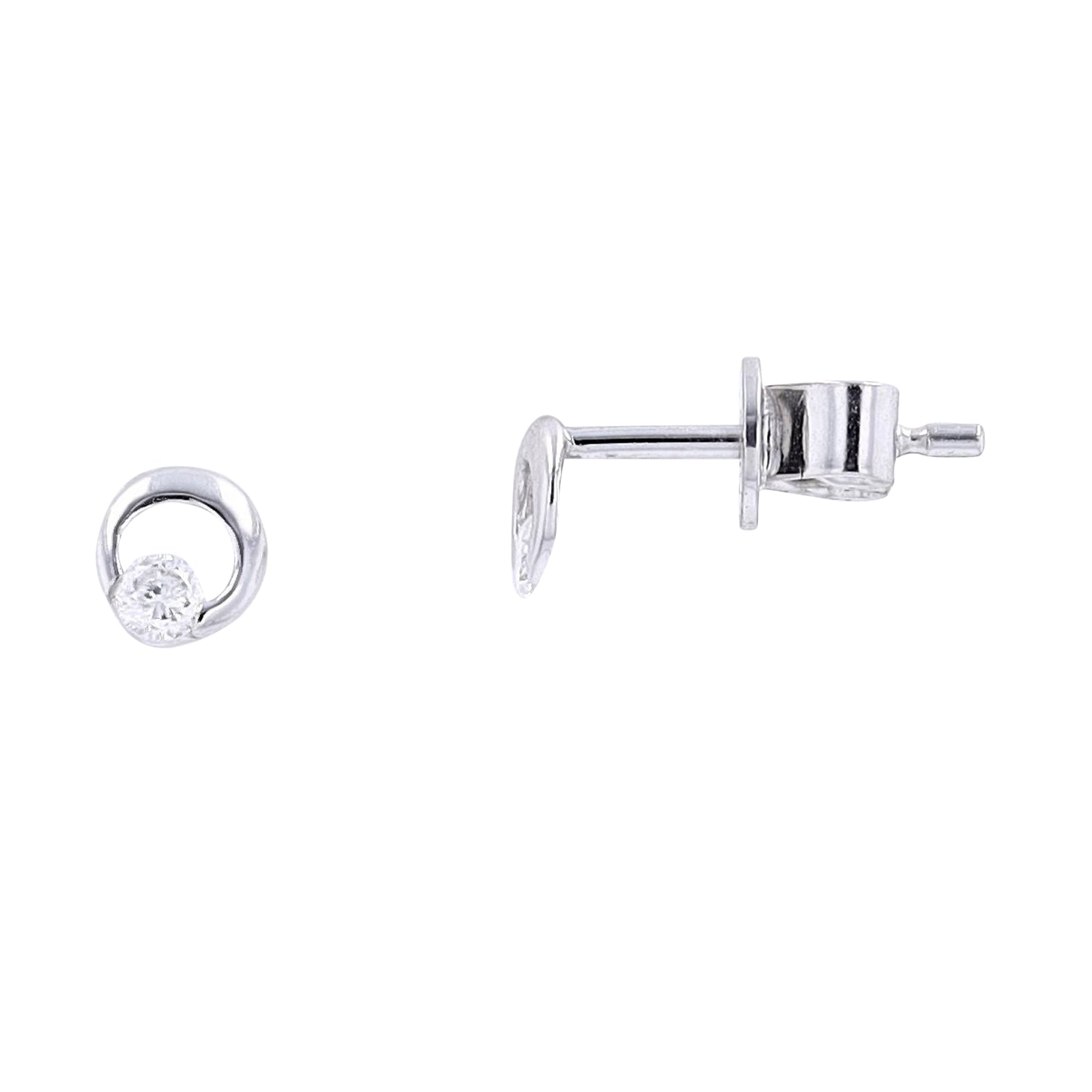 14K WG .11 CTW Diamond Circle Studs