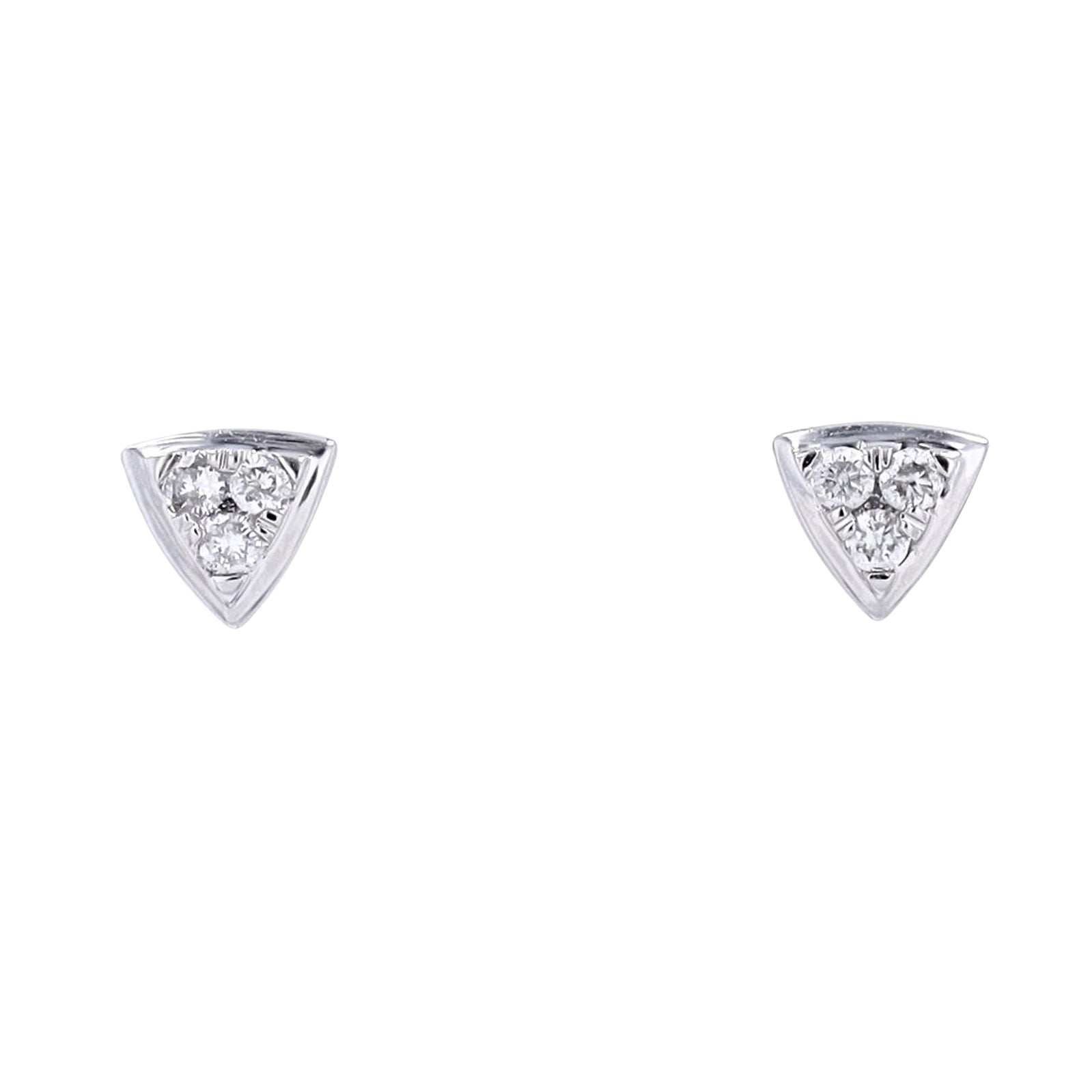 14K WG .10 CTW Diamond Triangle Studs