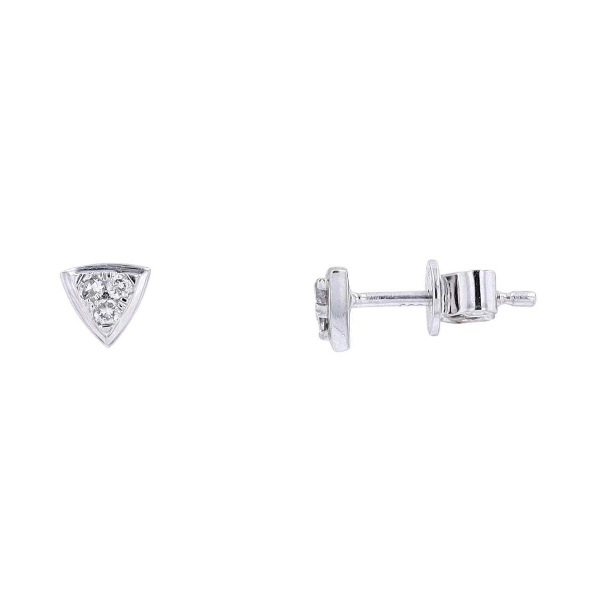14K WG .10 CTW Diamond Triangle Studs
