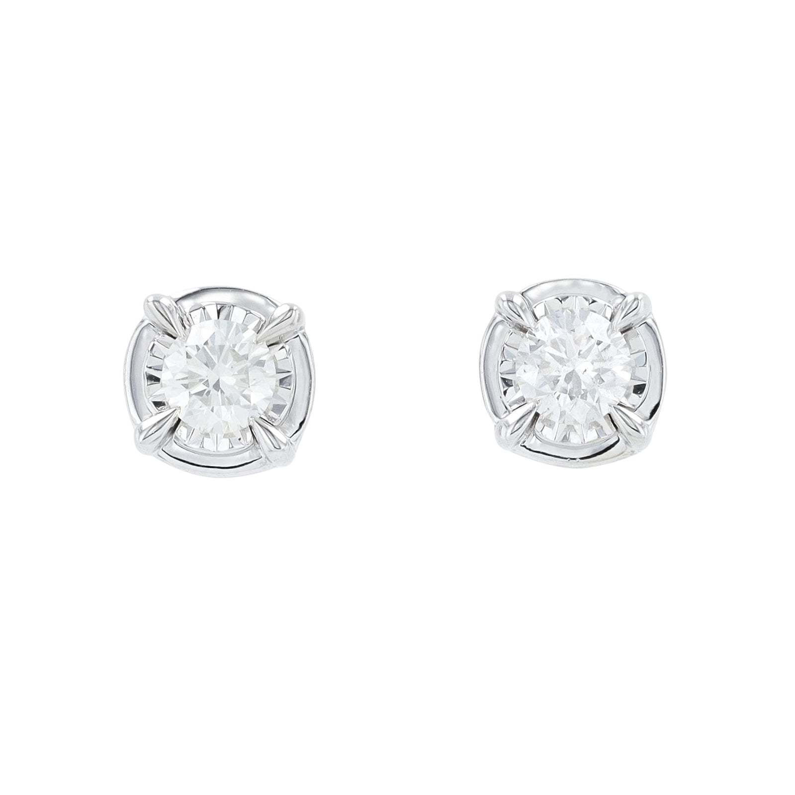 14K WG 0.30 CT Center Halo Studs