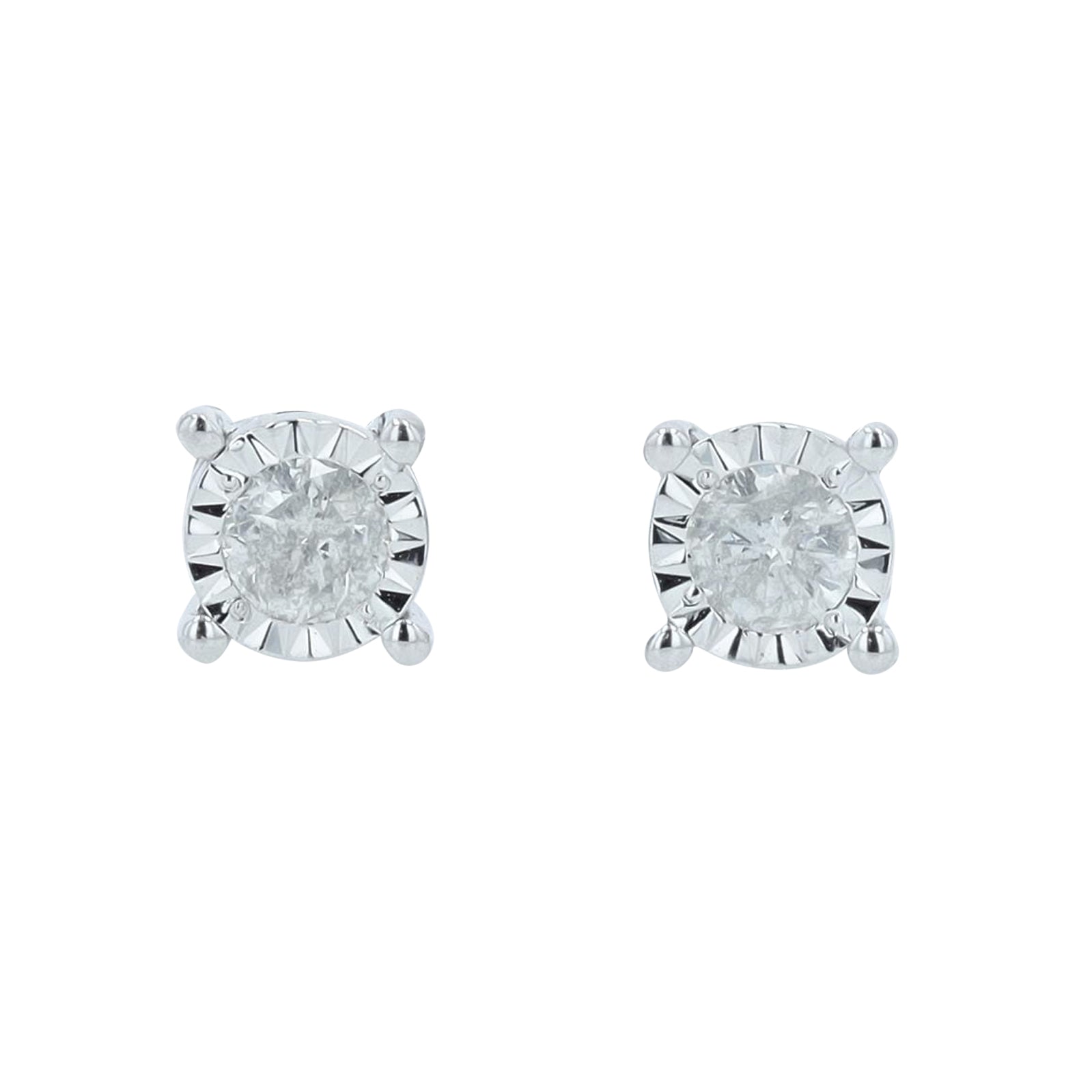 10K WG 0.25 CT Miracle Set Diamond Studs