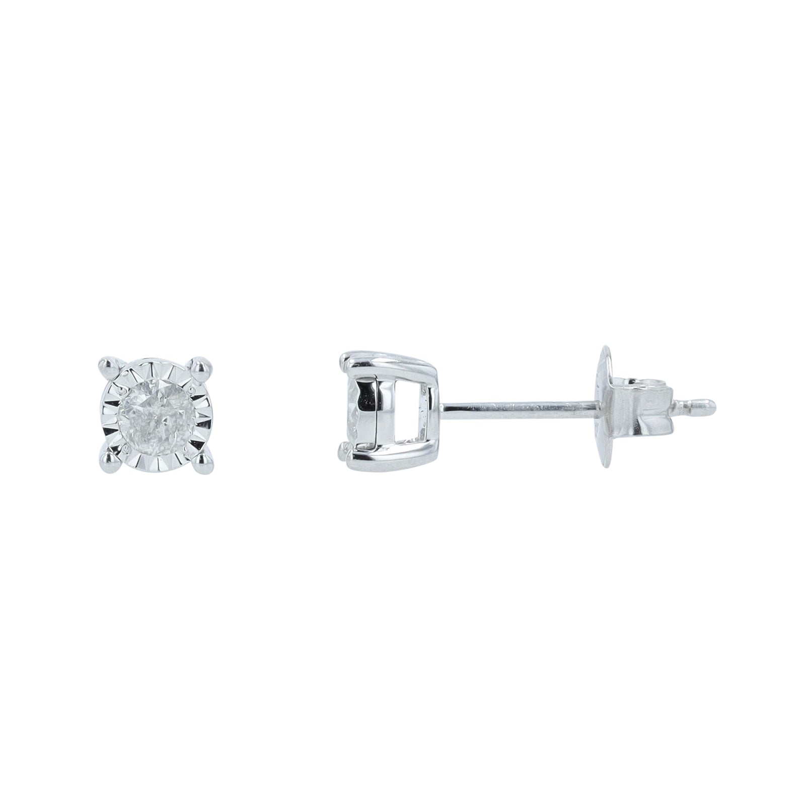 10K WG 0.25 CT Miracle Set Diamond Studs