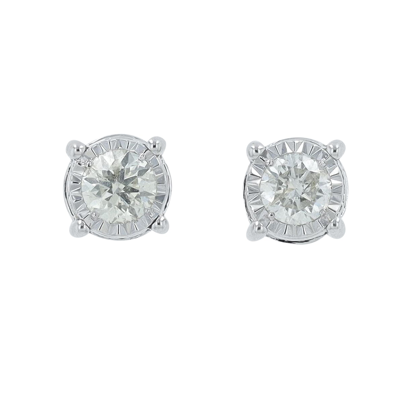 10K WG 1.50 CT Diamond Halo Studs
