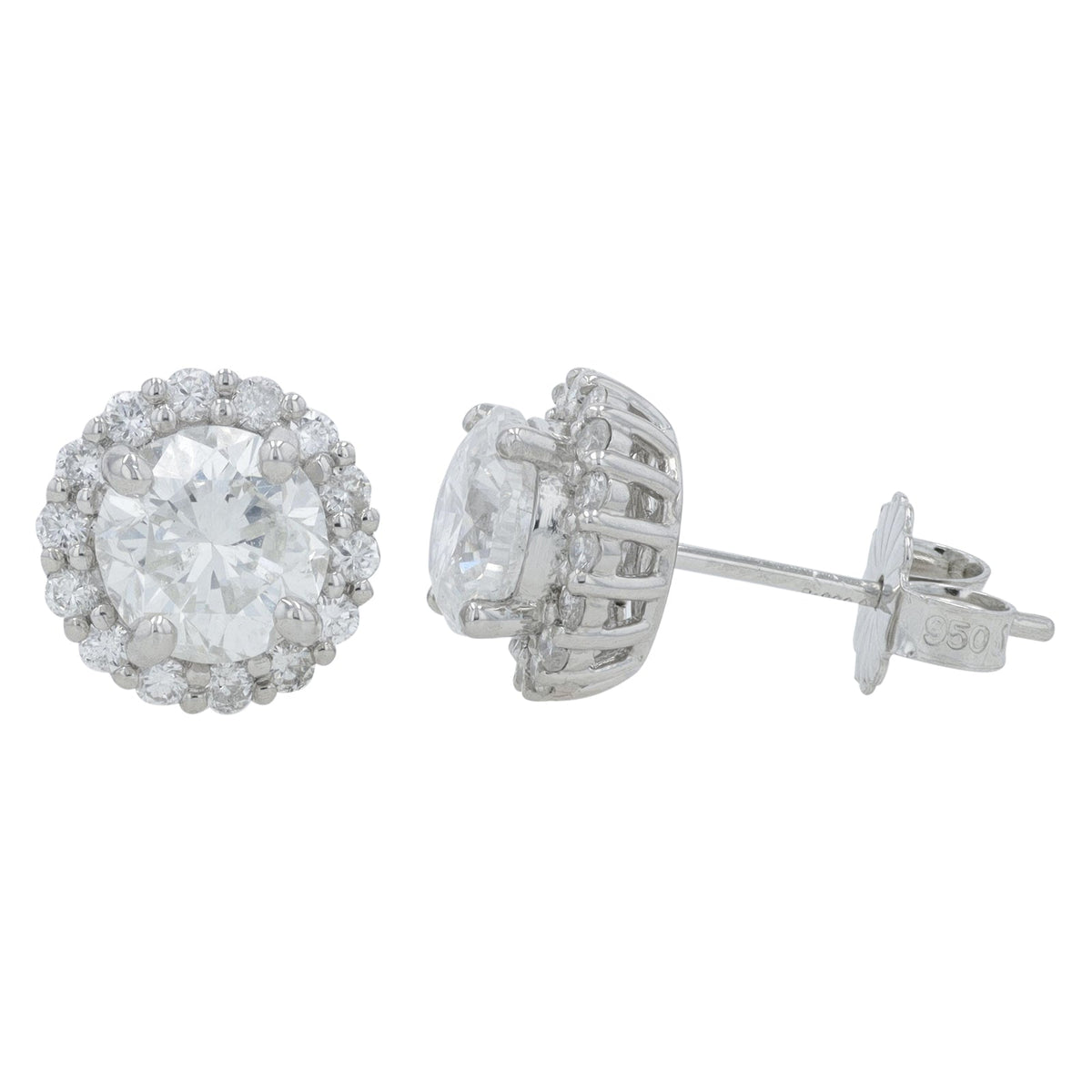 PT900/PT950 2.42 CT Diamond Halo Studs