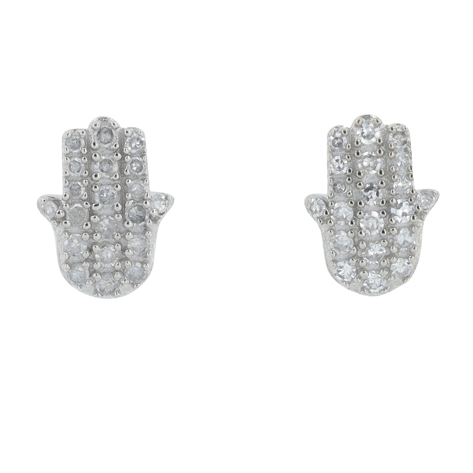 14K WG .20 CTW Diamond Hamsa Studs