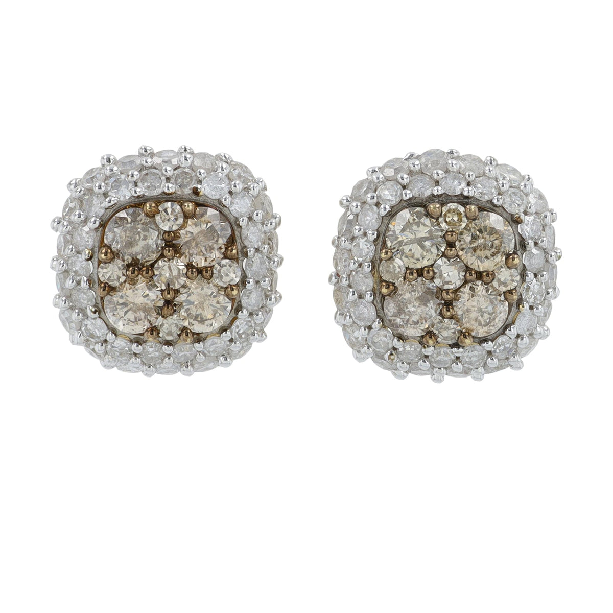 14K YG 1.50 CTW Diamond Halo Studs