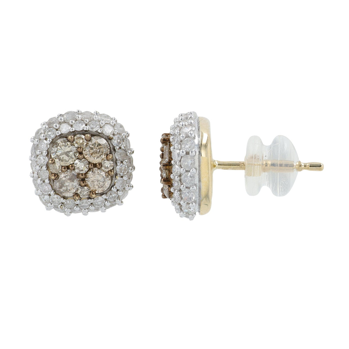 14K YG 1.50 CTW Diamond Halo Studs