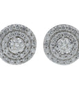 10K WG 1 CT Diamond Cluster Studs