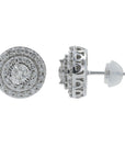 10K WG 1 CT Diamond Cluster Studs