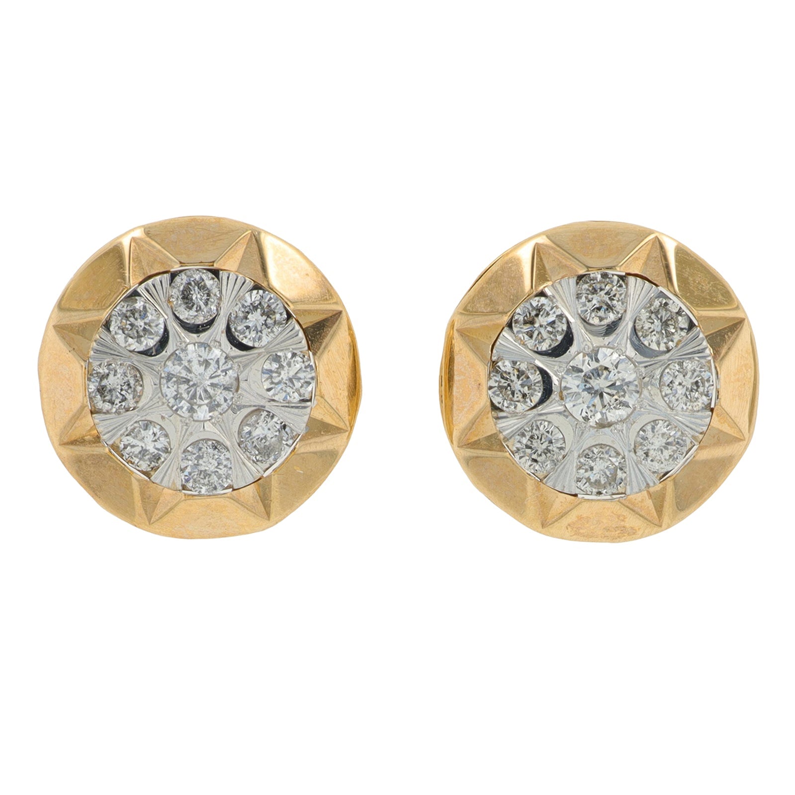 10K YG .25 CT Diamond Cluster Studs