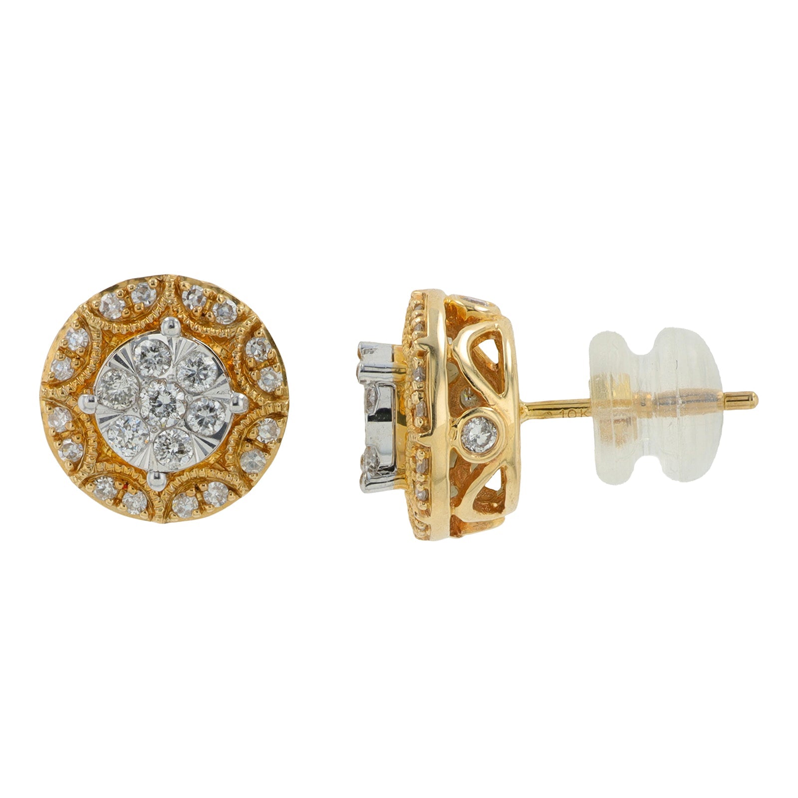 10K YG .50 CT Diamond Studs
