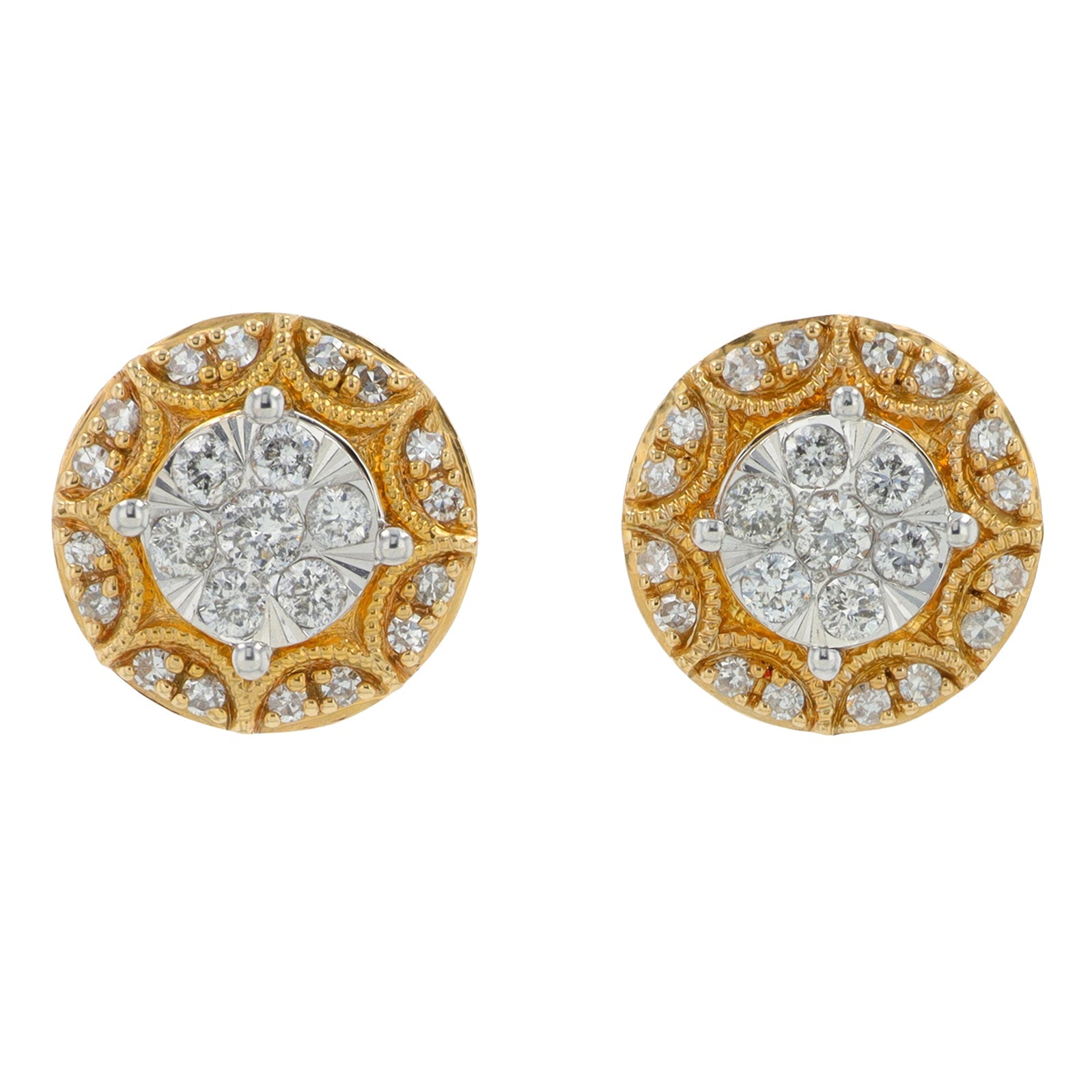 10K YG .50 CT Diamond Studs