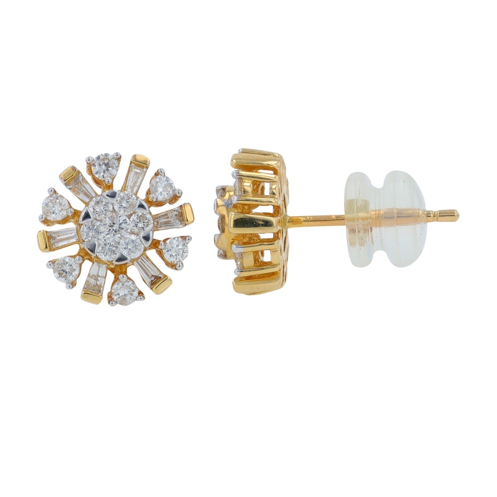 14K YG .75 CTW Diamond Studs