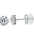 10K WG .50 CT Diamond Bezel Set Studs