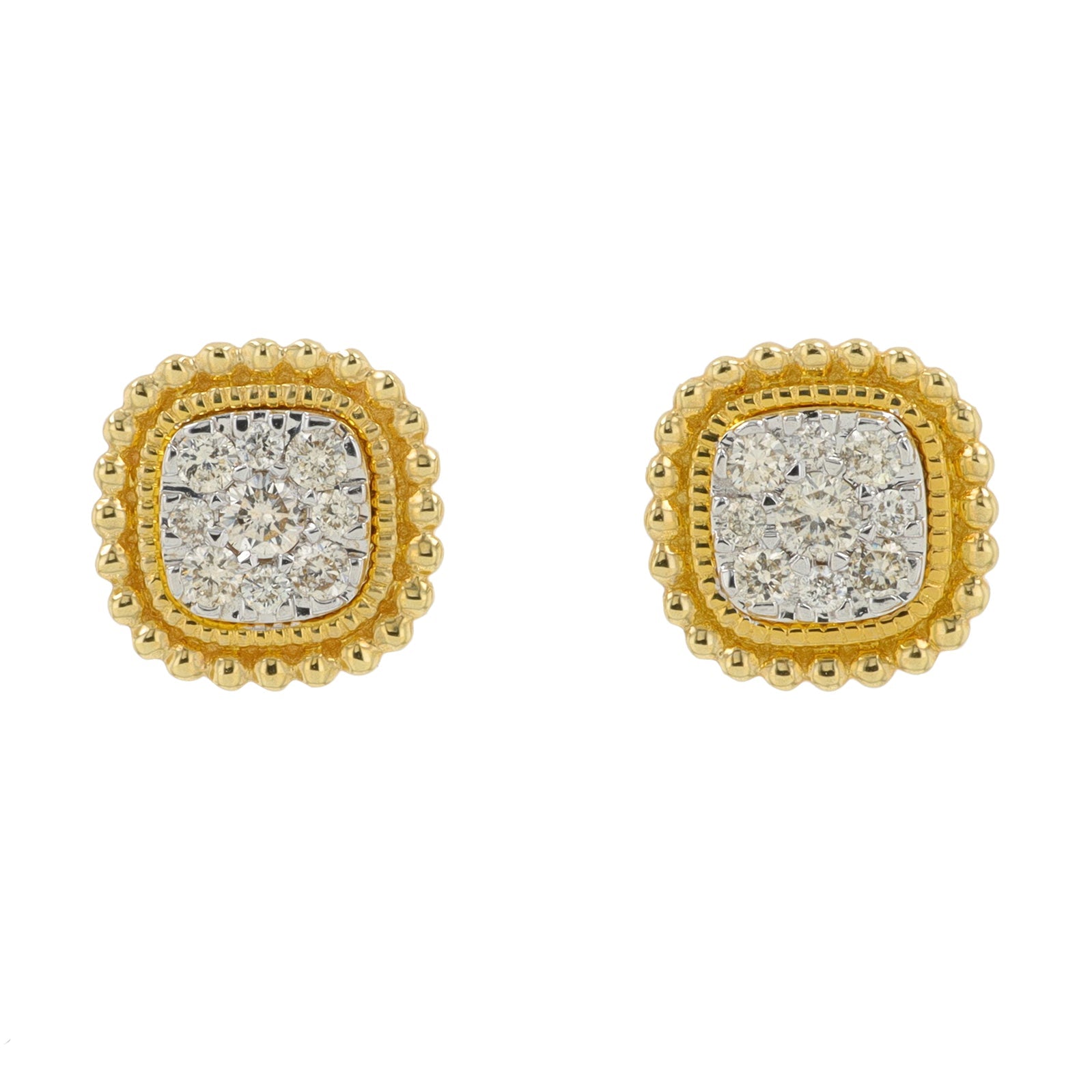 10K YG .20 CT Diamond Cluster Studs