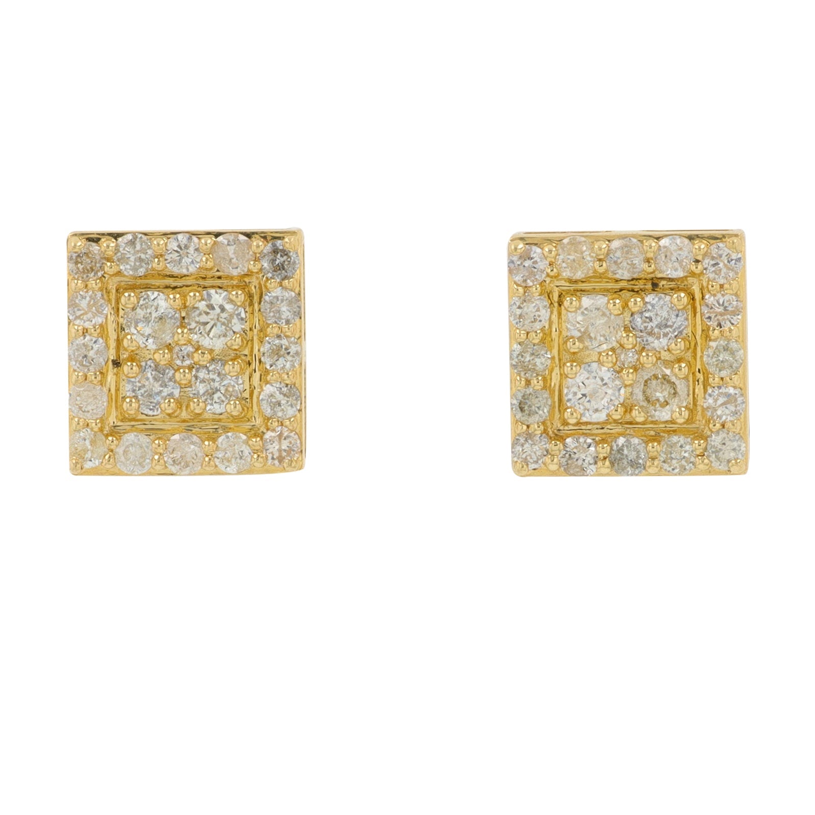 14K YG .45 CT Diamond Cluster Studs
