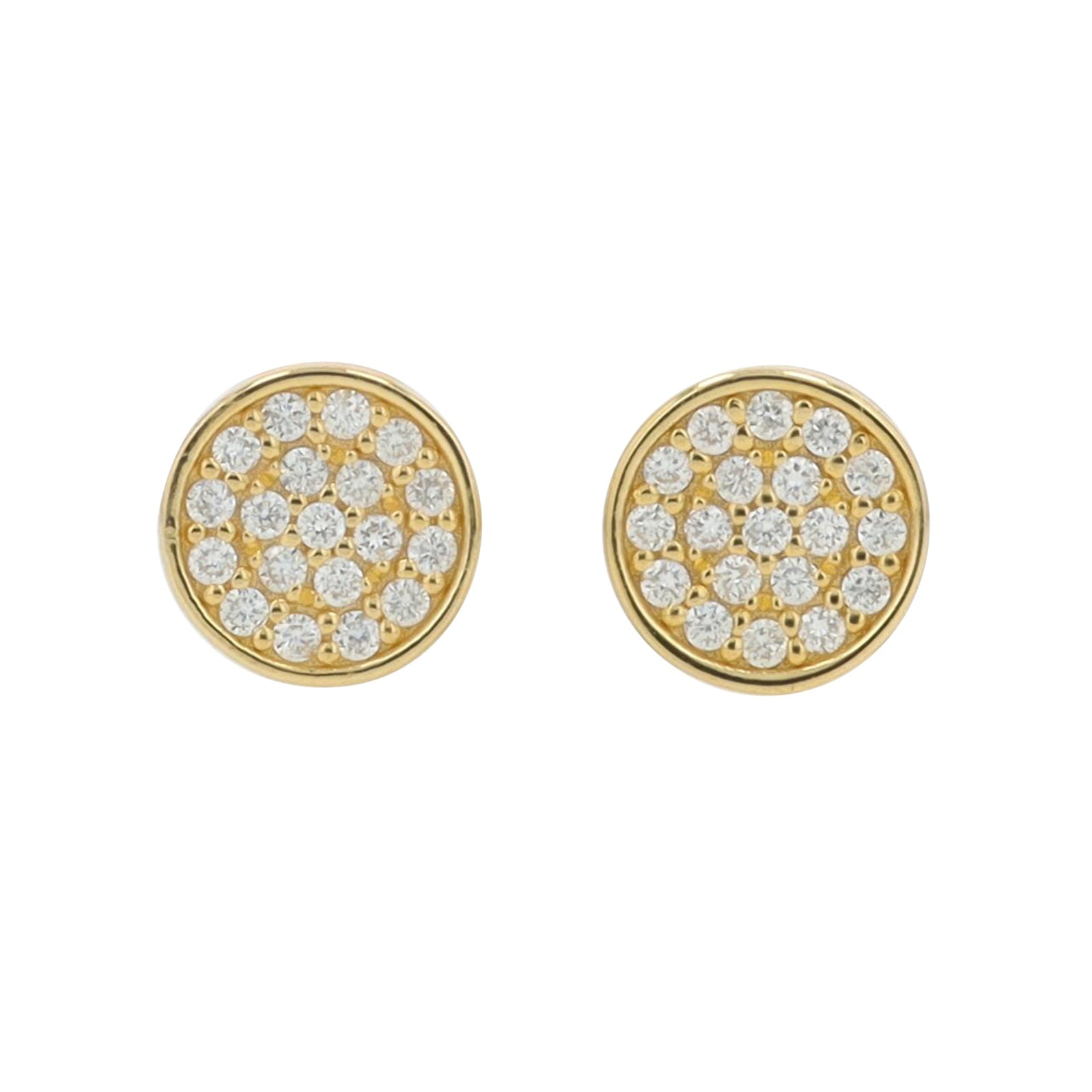 14K YG .19 CT Diamond Cluster Studs