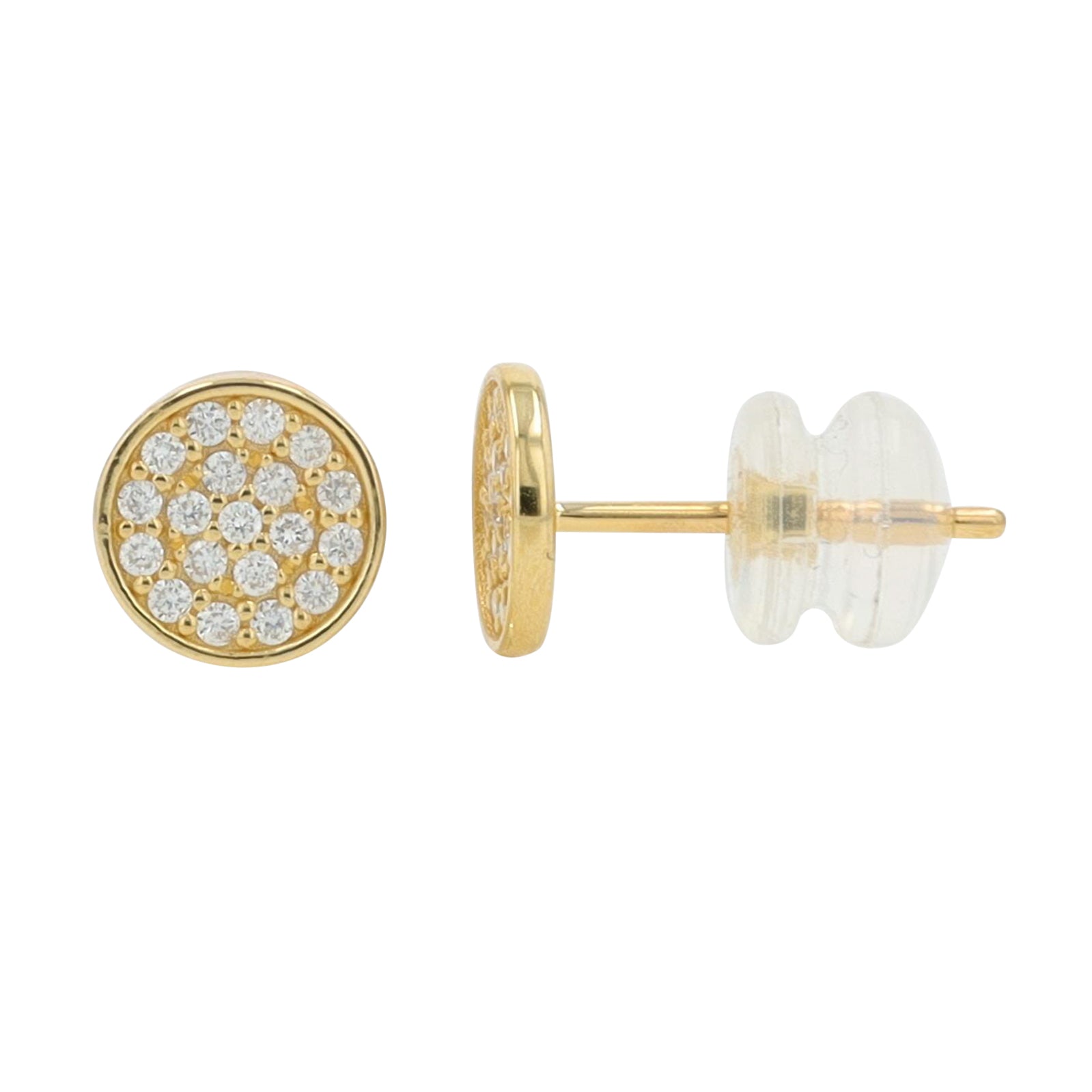 14K YG .19 CT Diamond Cluster Studs