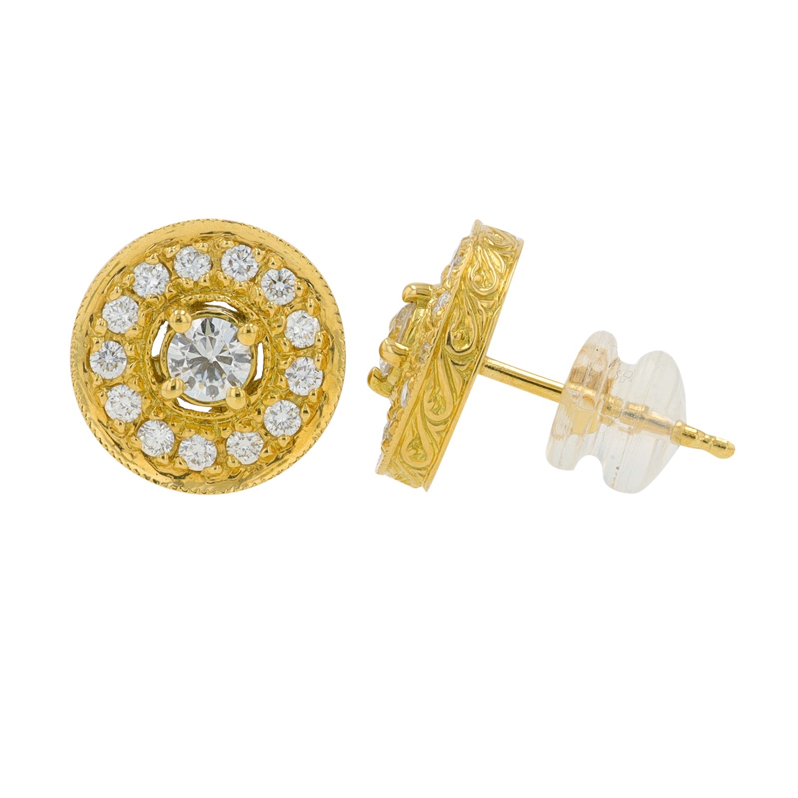 18K YG Penny Preville .69 CTW Diamond Studs
