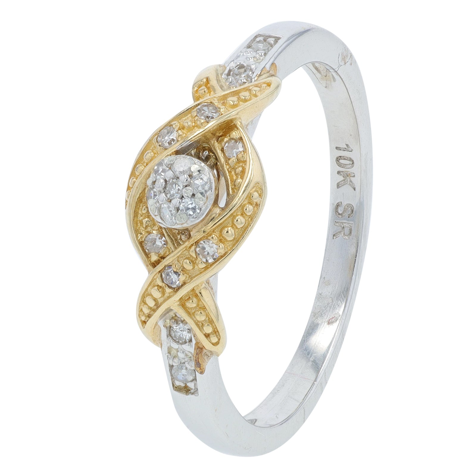 10K TT .085 CTW Diamond Engagement Ring