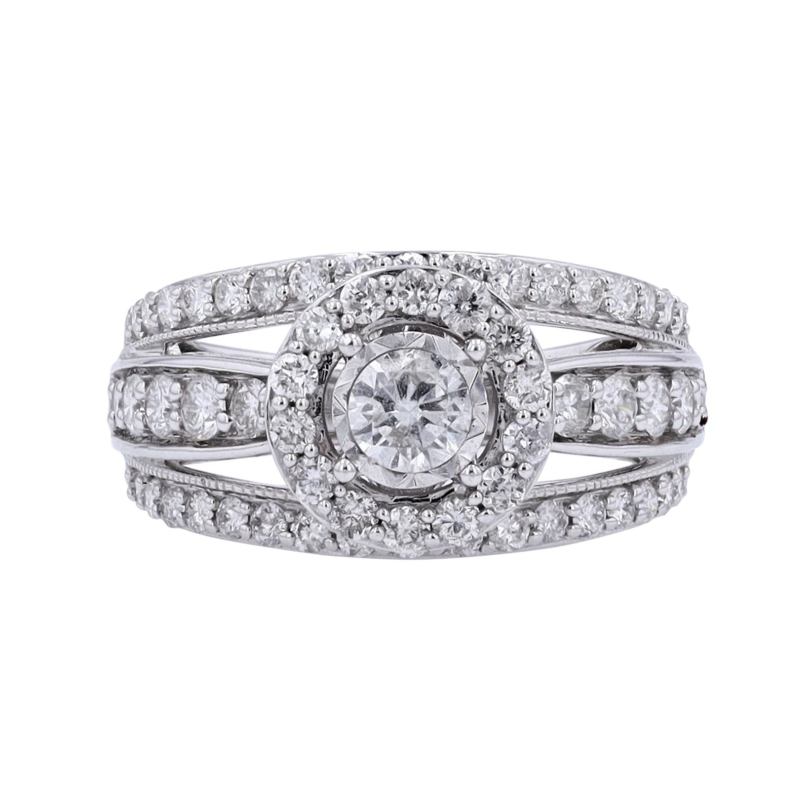 14K WG 1.50 CTW Diamond Engagement Ring