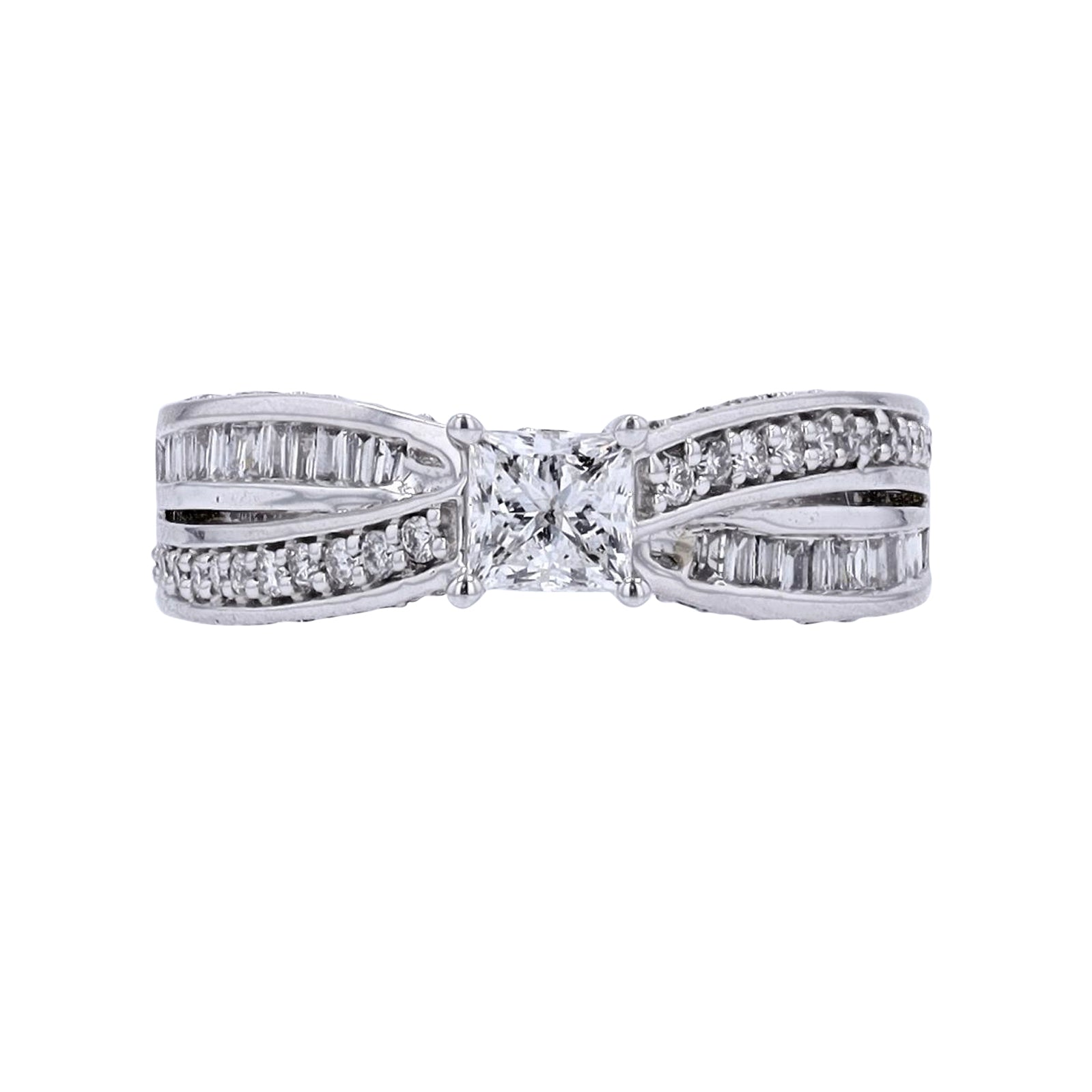 14K WG 1/2 CTR Diamond Crossover Engagement Ring