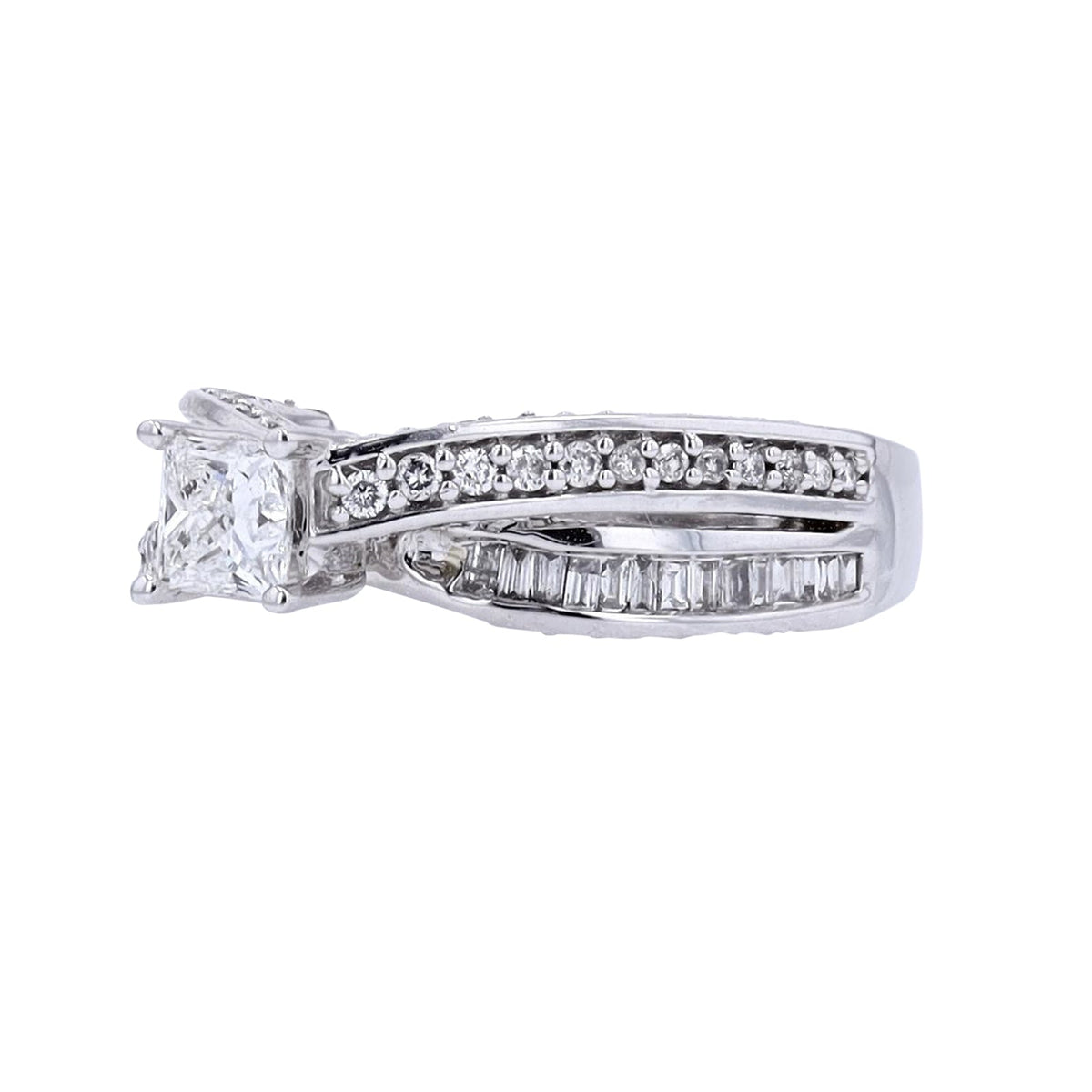 14K WG 1/2 CTR Diamond Crossover Engagement Ring