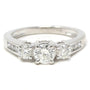 14K WG Three Stone Engagement Ring