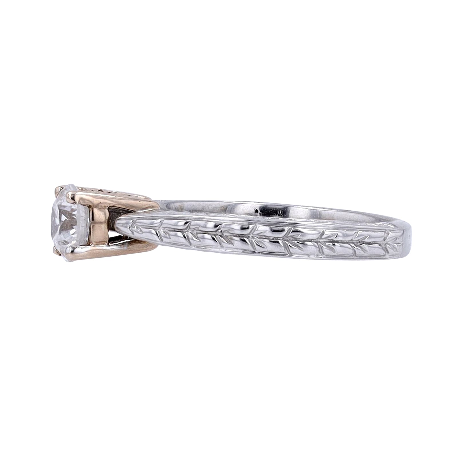 14K TT .70 CTW Diamond Engagement Ring