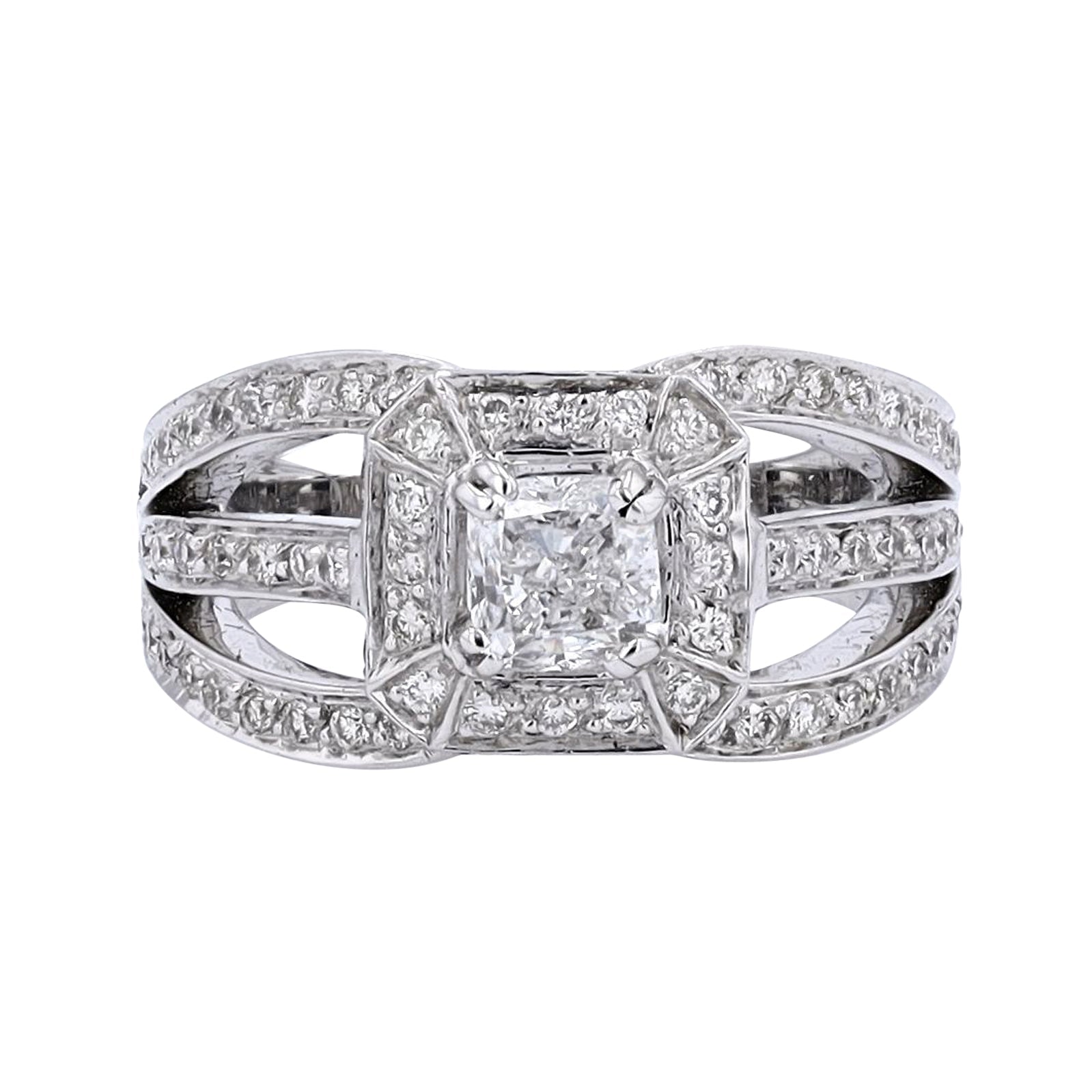 18K WG 1.00 CTR Cushion Cut Center Engagement Ring<p><strong>GIA Available</p></strong>