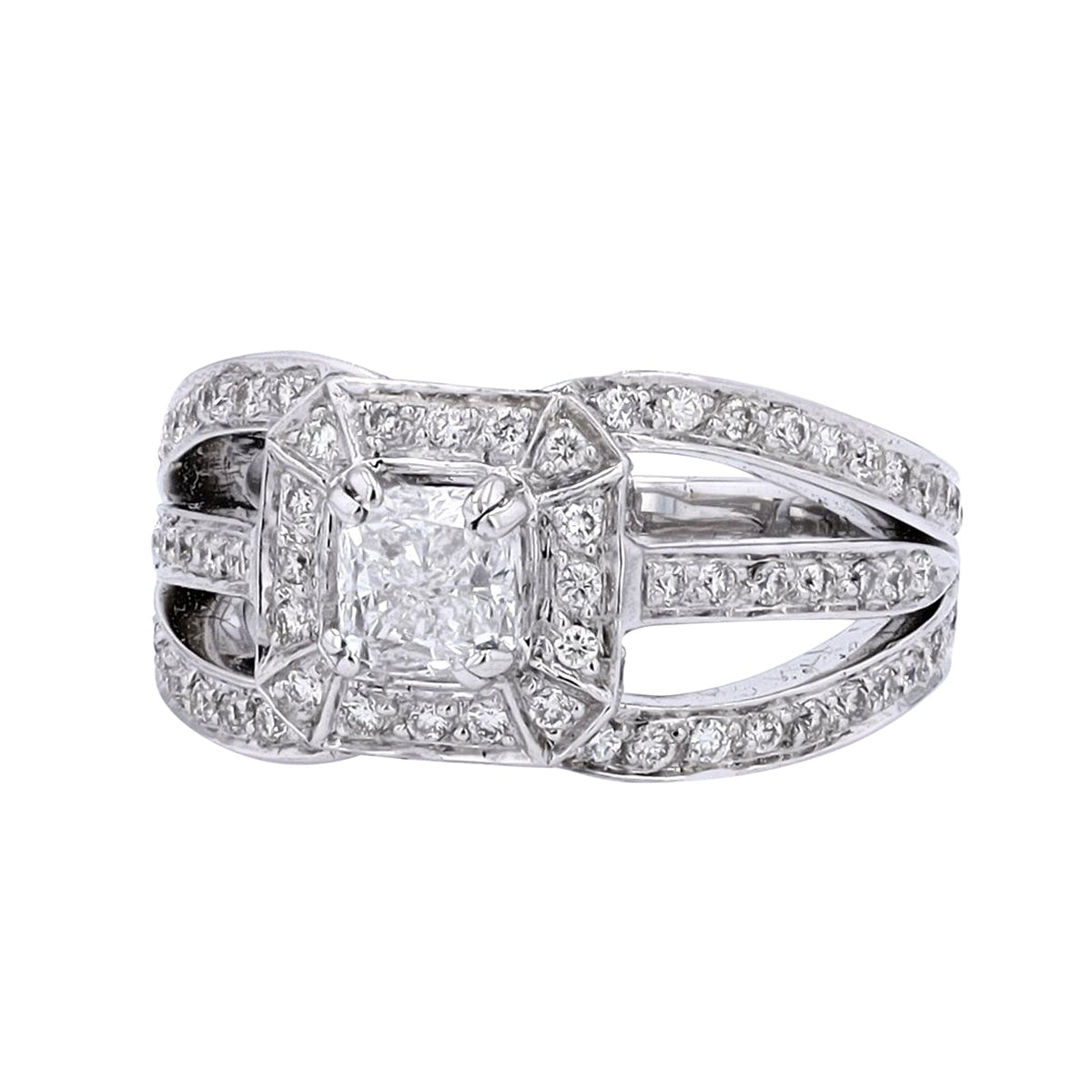 18K WG 1.00 CTR Cushion Cut Center Engagement Ring<p><strong>GIA Available</p></strong>