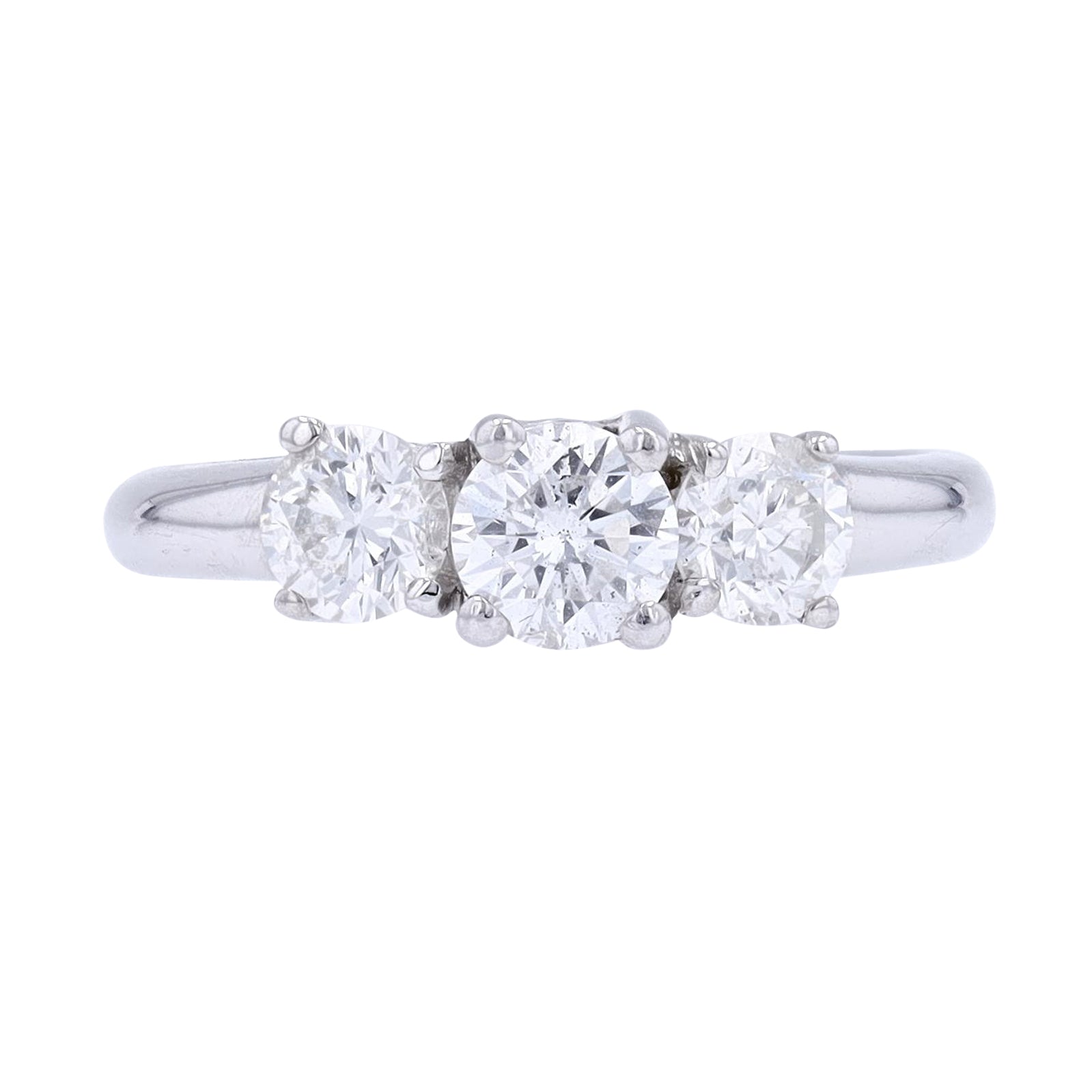 14K WG Three Stone Engagement Ring