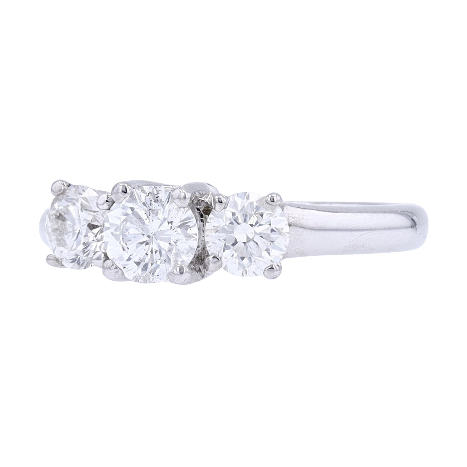 14K WG Three Stone Engagement Ring
