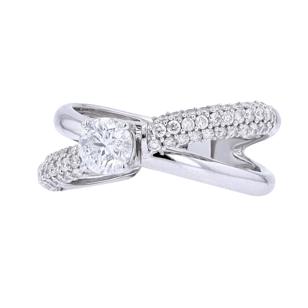 14K WG 1/2 CT Center Bypass Mounting Engagement Ring