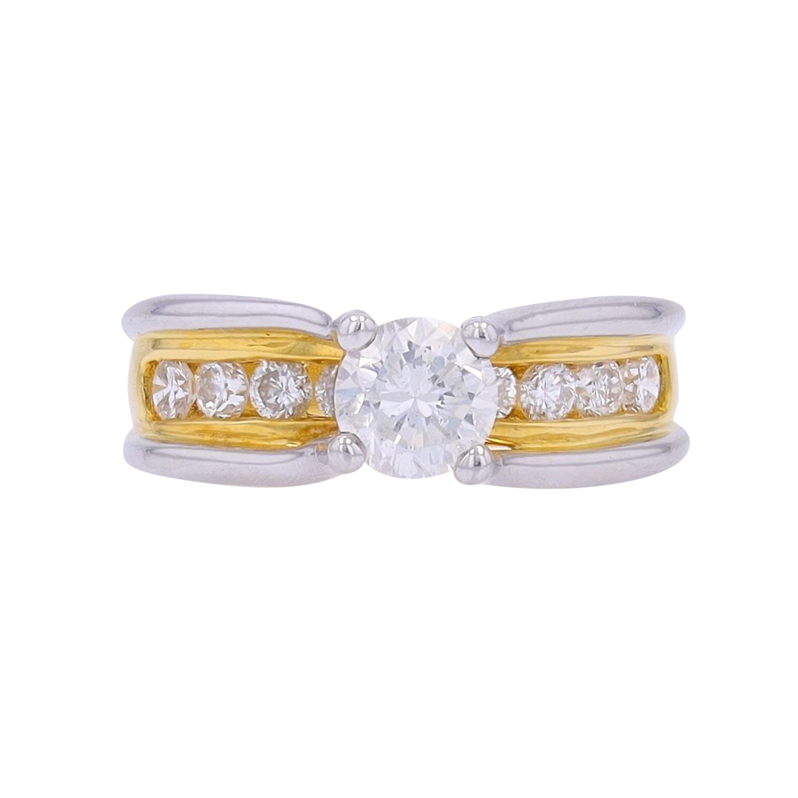 18K TT .75 CTR Diamond Engagement Ring