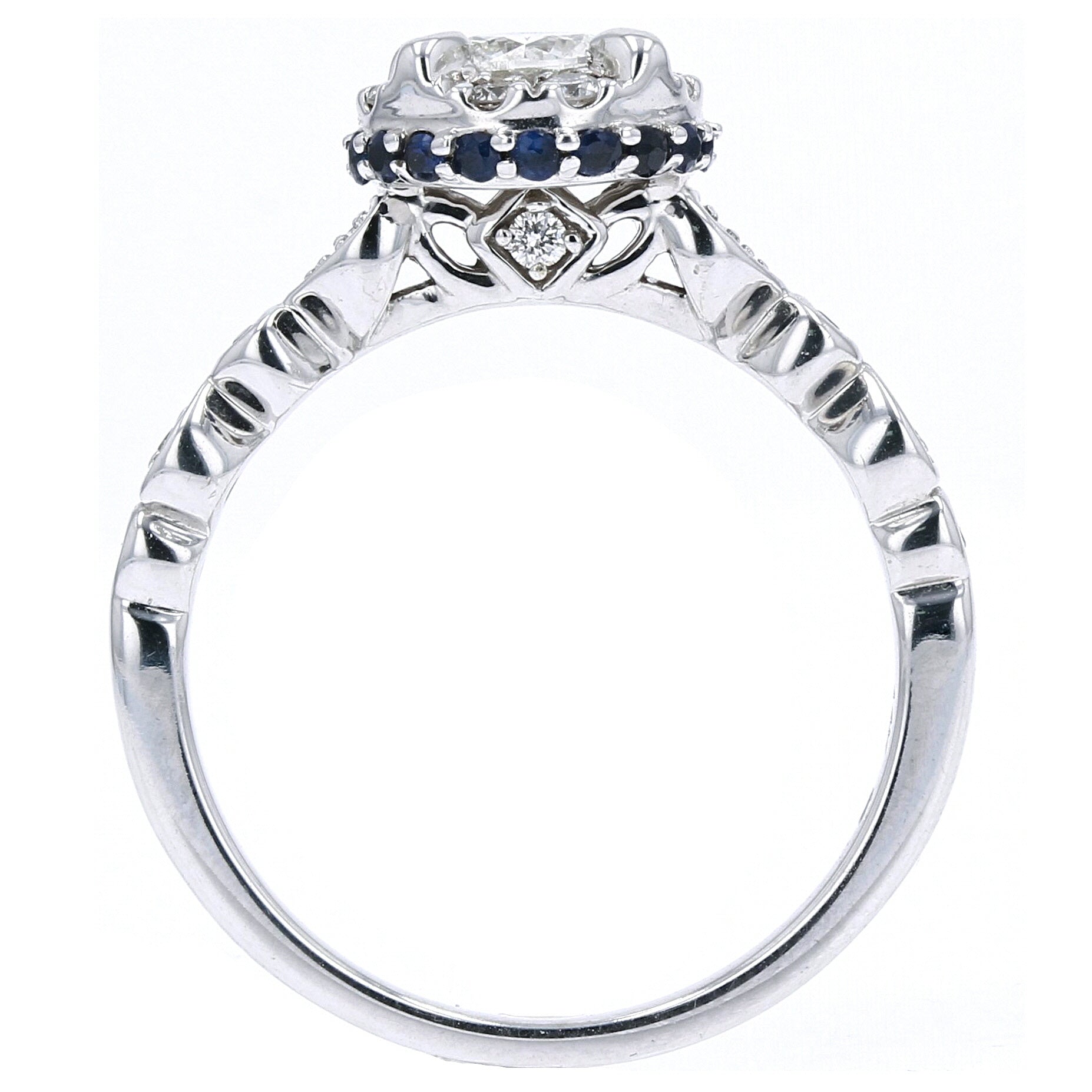 14K WG Sapphire Accent Engagement Ring