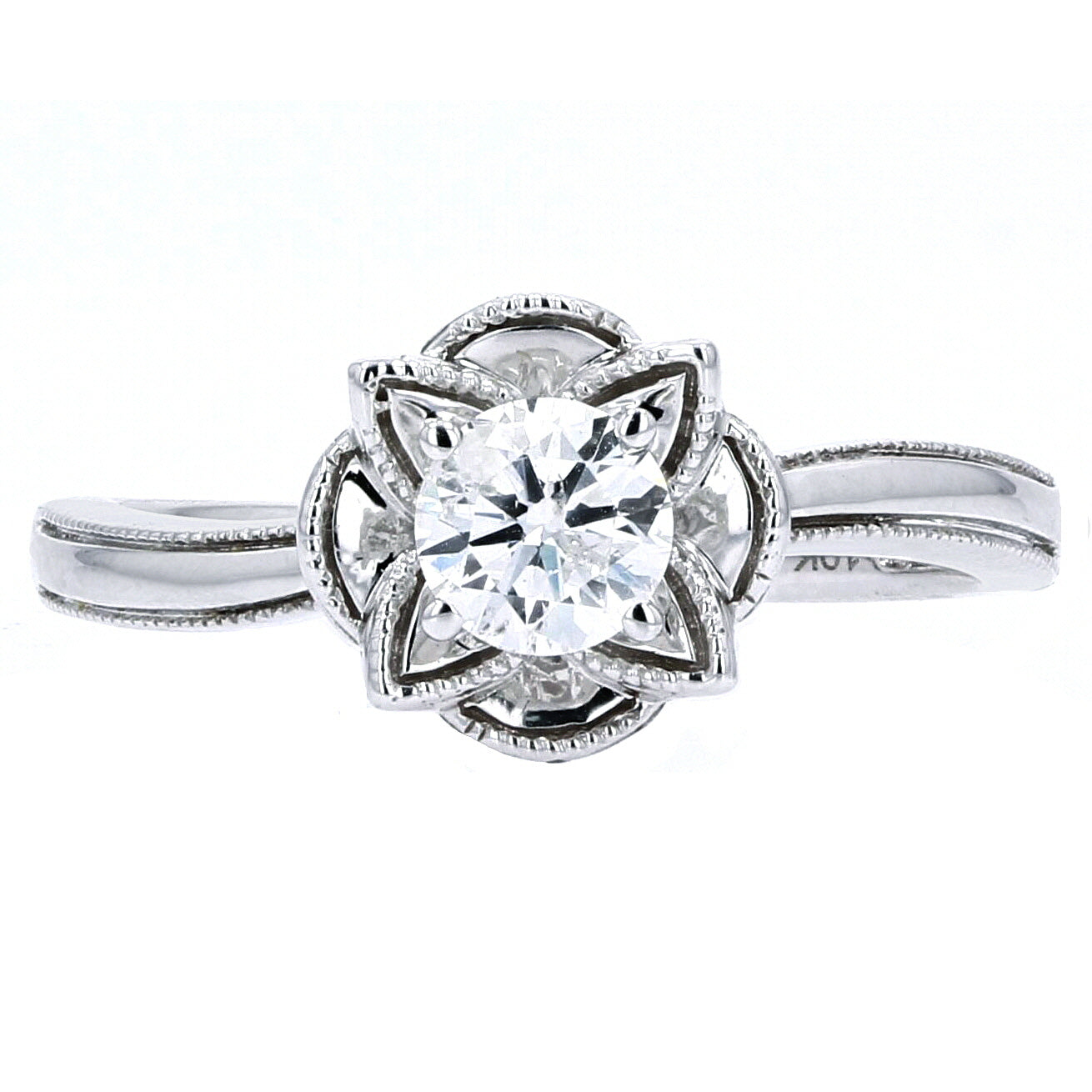 10K WG 1/2 CTW Diamond Engagement Ring