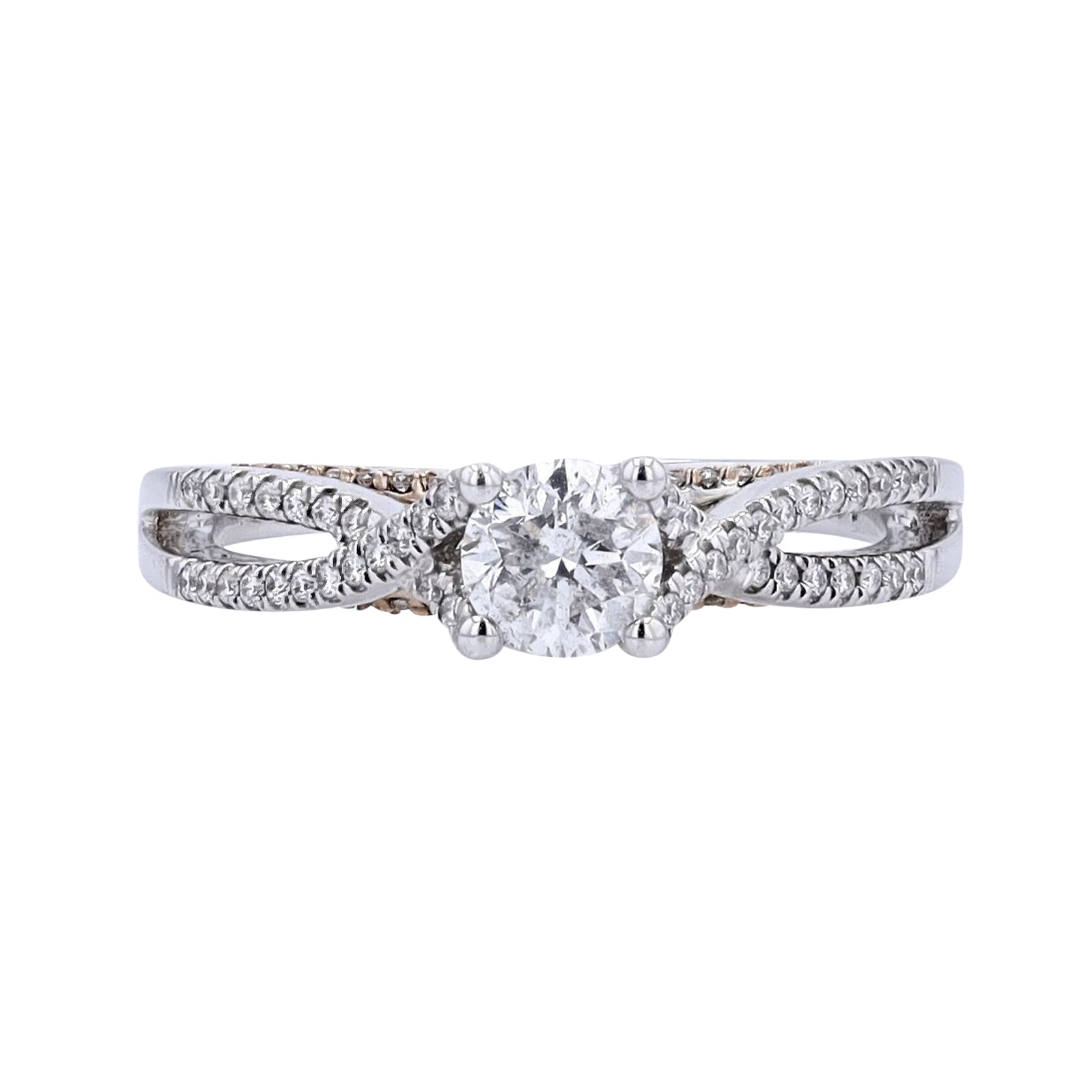 14K TT 1/2 CTR Diamond Engagement Ring
