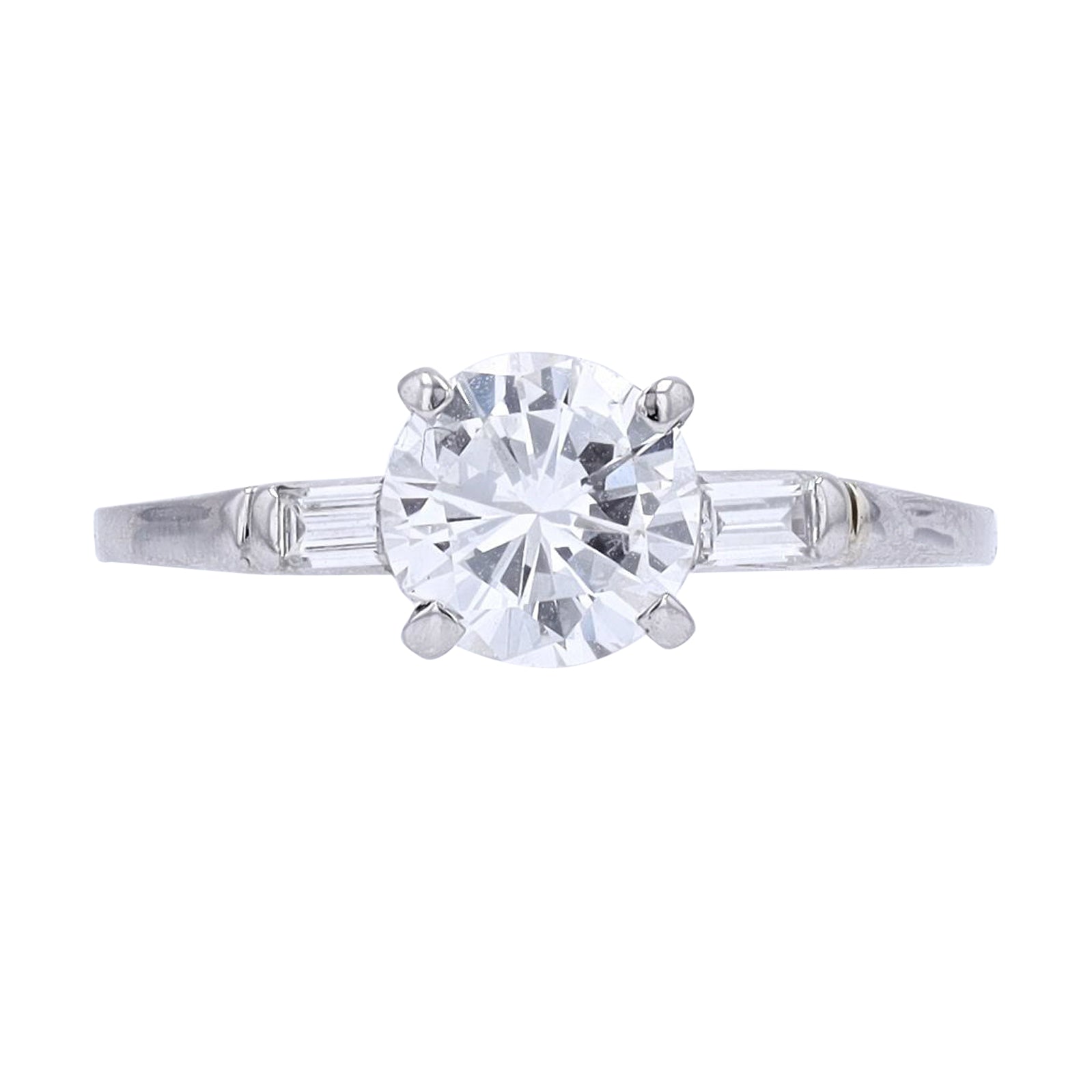 PT950 1 CT Center Diamond Engagement Ring