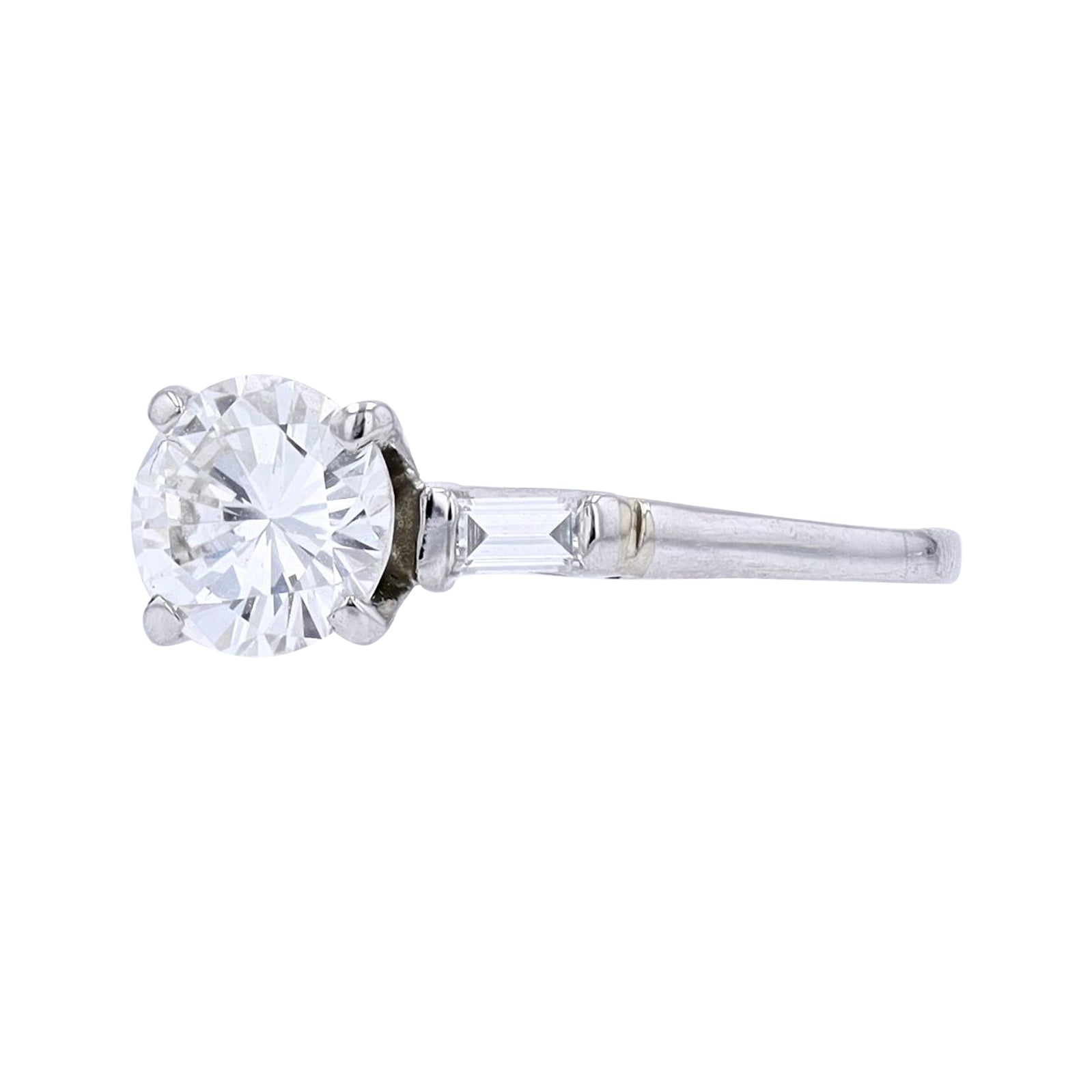 PT950 1 CT Center Diamond Engagement Ring