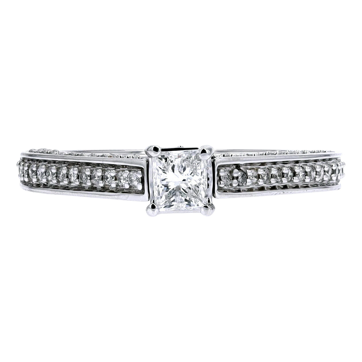 14K WG 3/8 CTR Engagement Ring