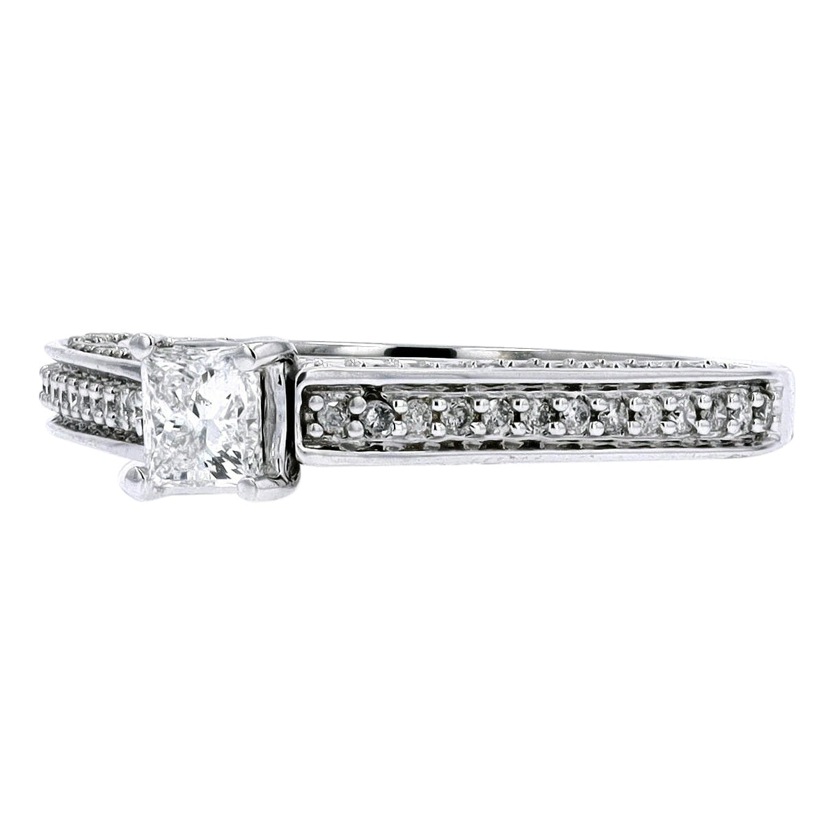 14K WG 3/8 CTR Engagement Ring
